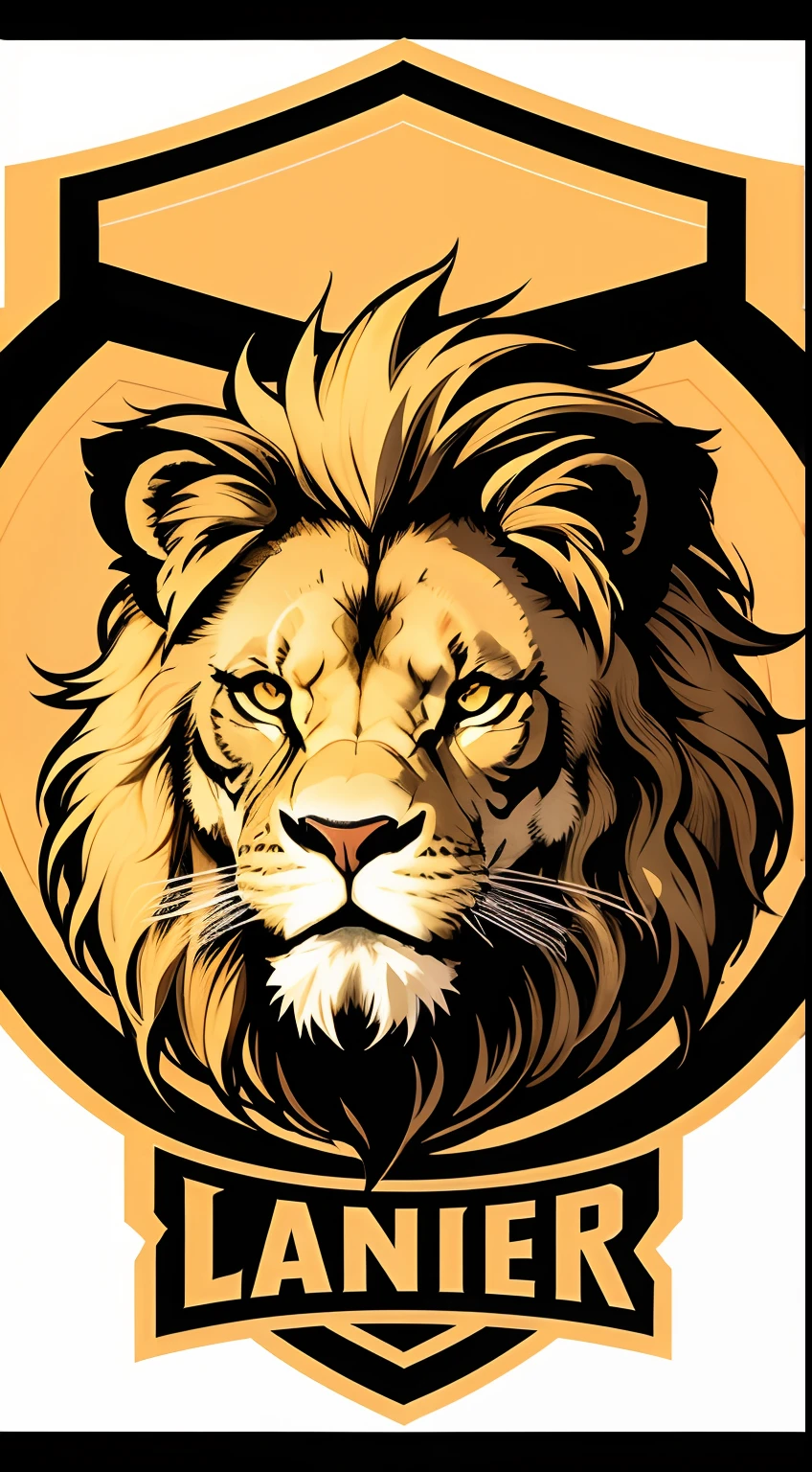 Vectorized lion head logo front