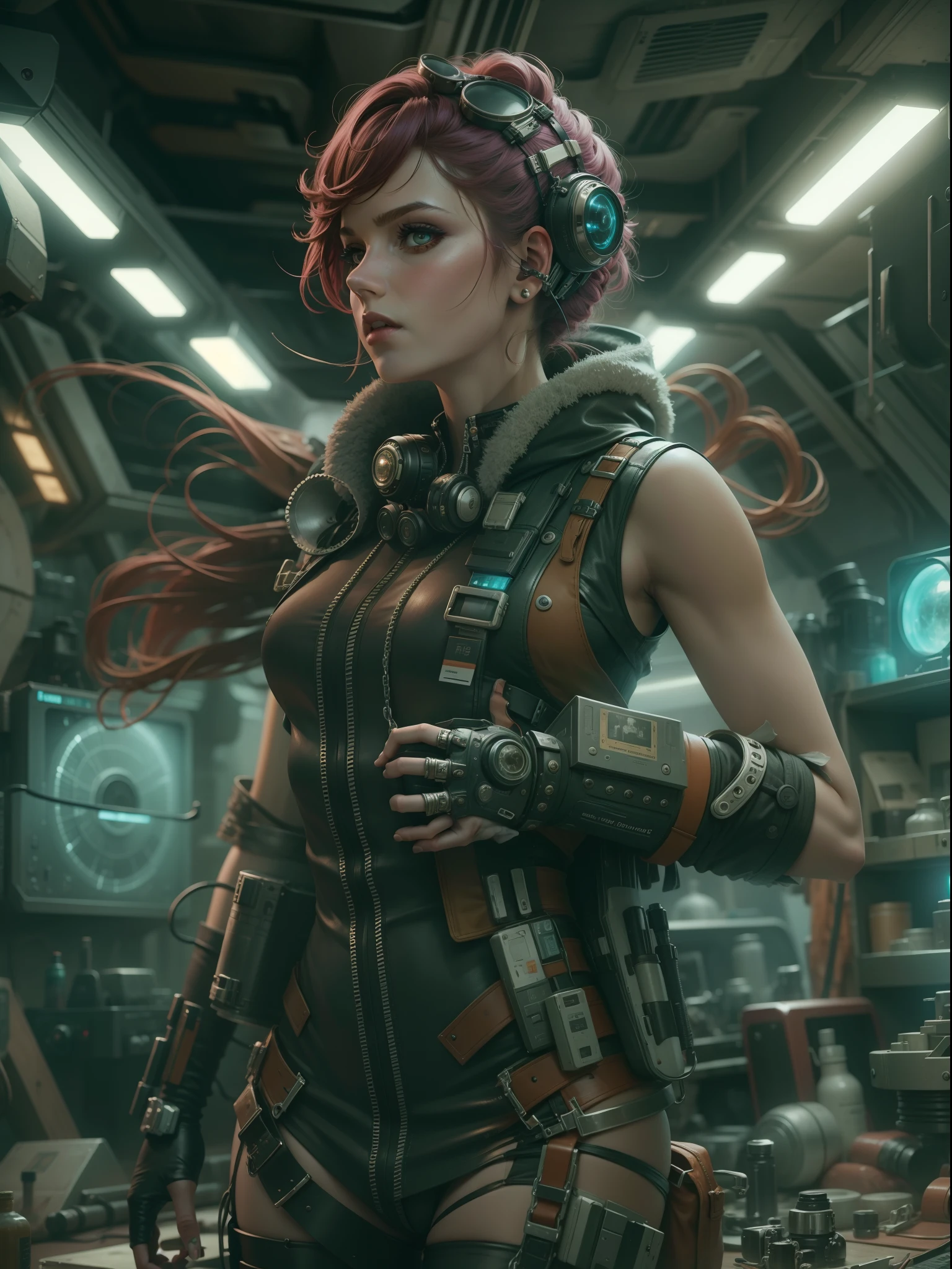 Woman Decopunk in Sci-fi, Full-HD, 1080p, 16k