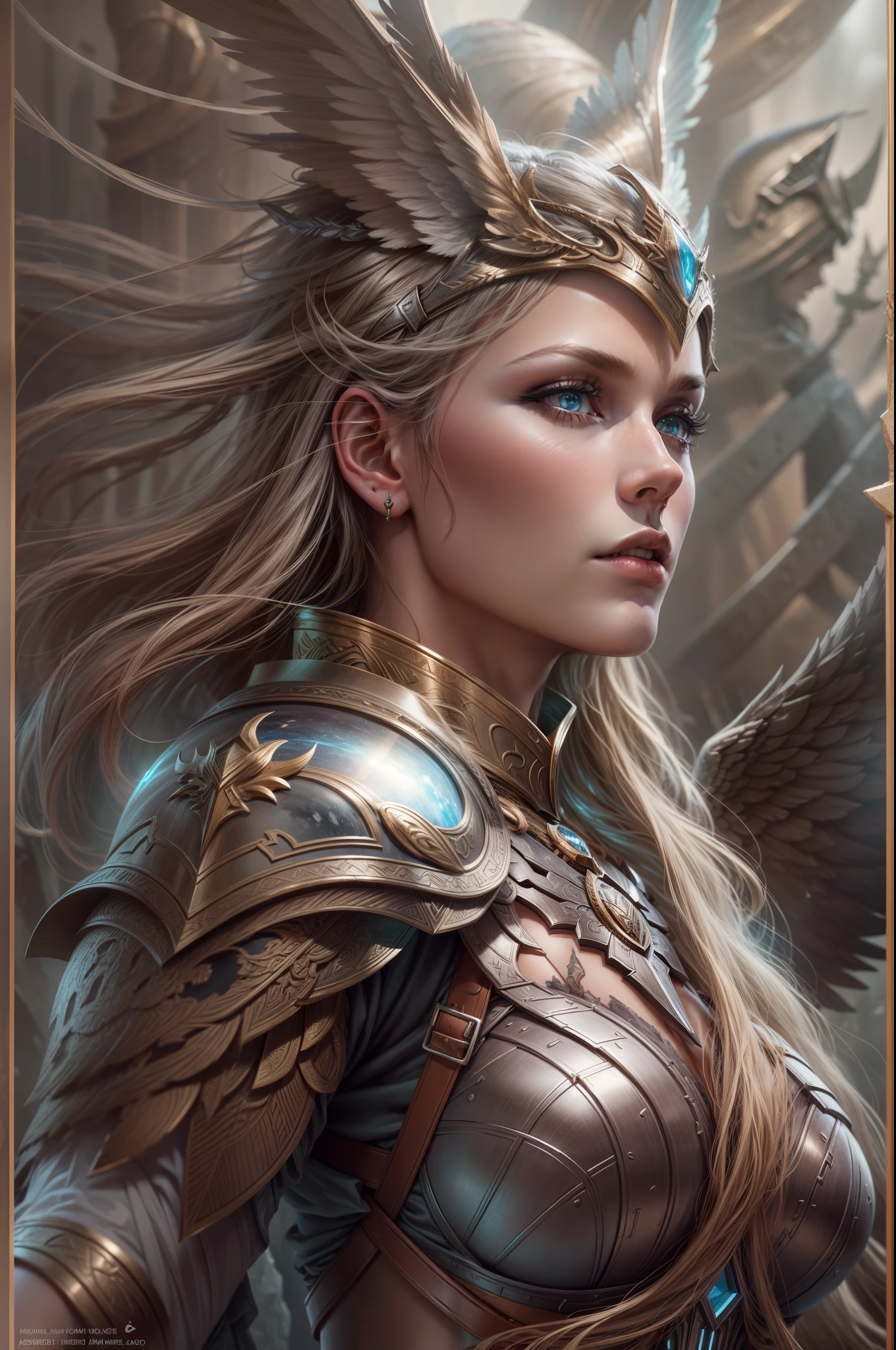 Asgard,Valkyrie,Lady Knight,anatomy correct,epic fantasy digital art,tmasterpiece,8K,high definition resolution,Detailed detail drawing,high qulity,, Epic composition,