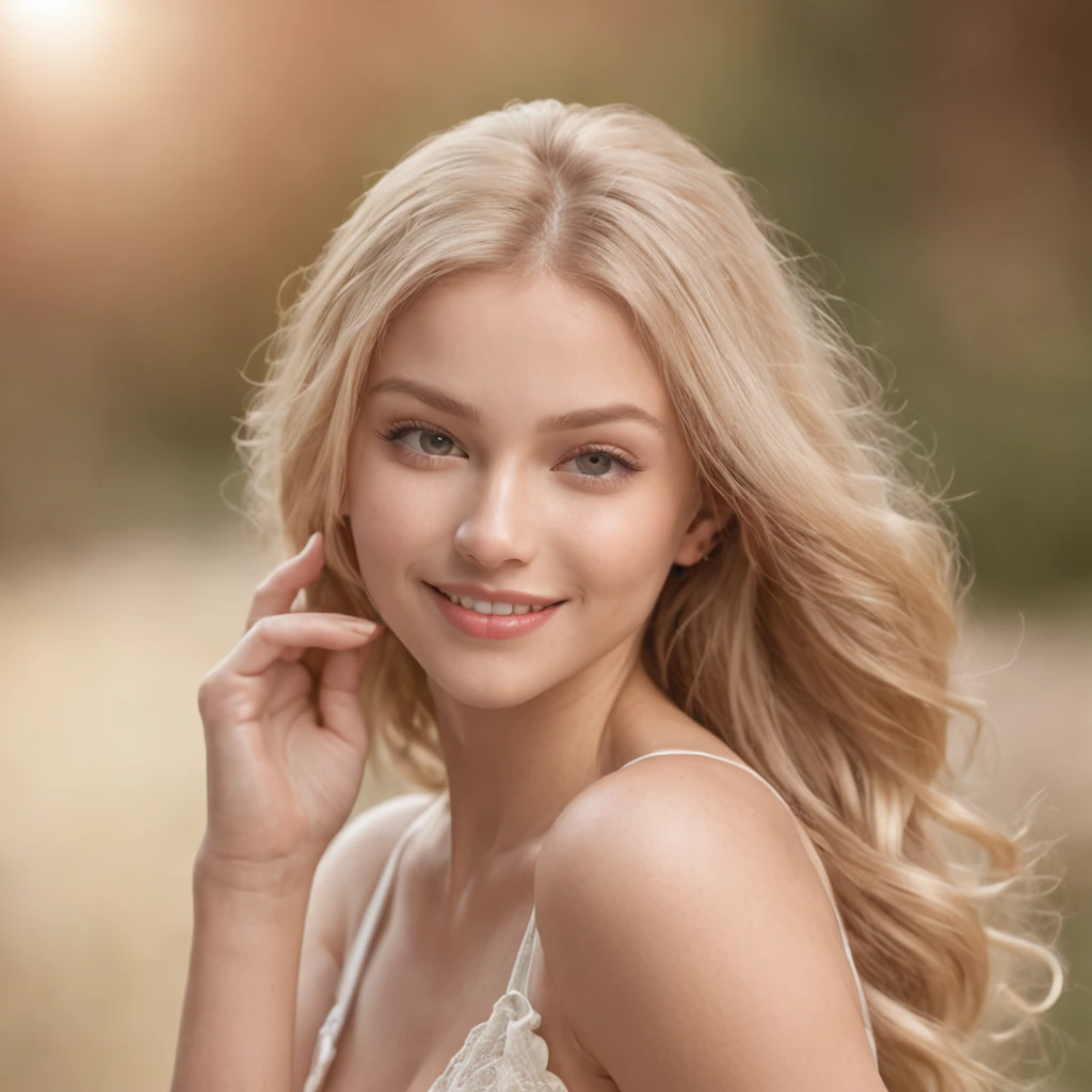 (Renderizado 3D profesional:1.3) de (realista:1.3) Teen girl face, 4k realistic perfect skin, beautiful smile, detailed eyes. (sport buso)( legins) (big tits) (beautiful legs) (blonde hair))((full body))((beautiful round body))