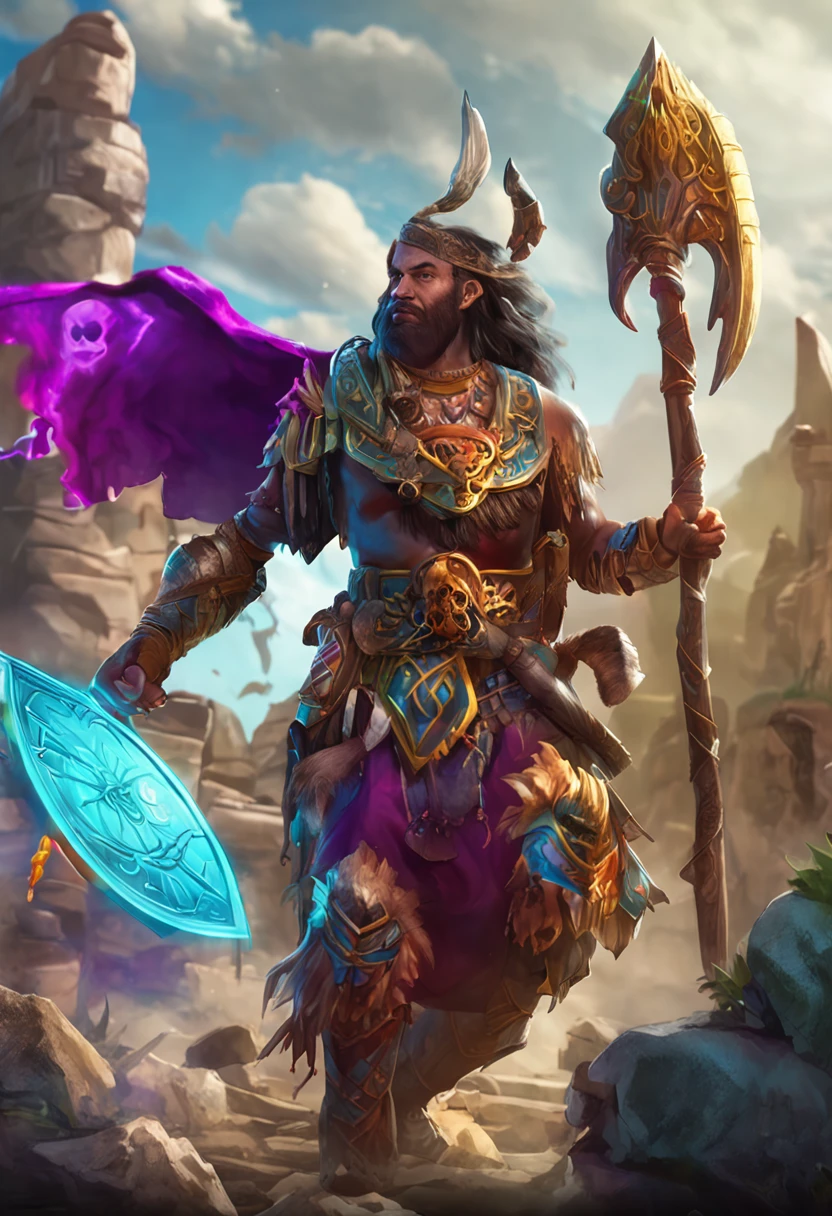 "Trades of the Ancients: a visually stunning trading card game template design with vibrant and eye-catching colors, intricate and meticulously crafted details that bring each card to life. Explore the realms of fantasy, collect powerful creatures, and engage in epic battles. Unleash your strategic prowess and immerse yourself in a world of unlimited possibilities."