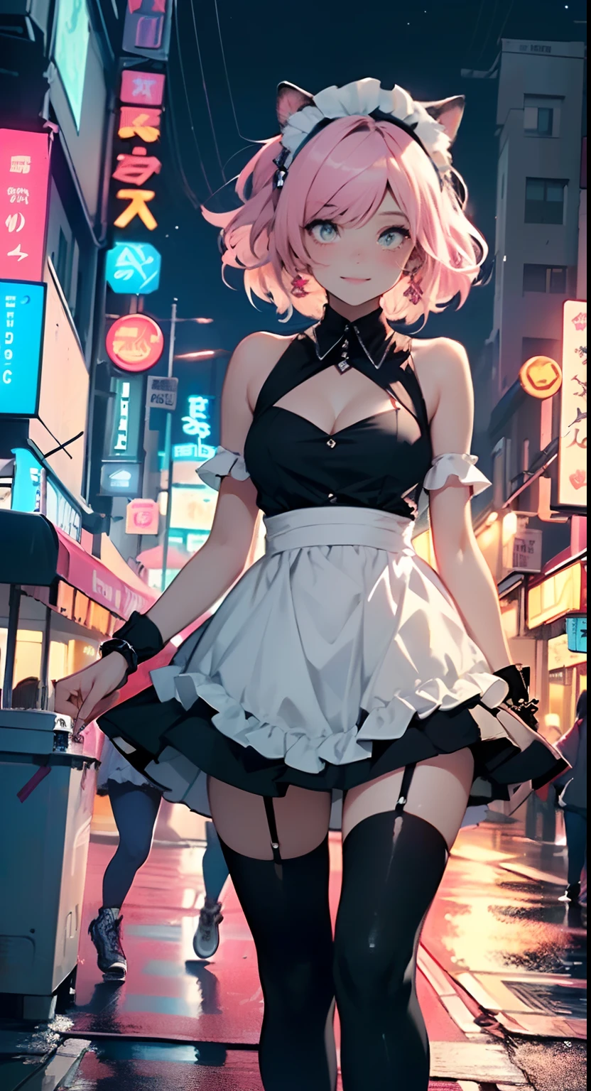 Super cute little maid cat girl,(((1girl))),(((little ****,small tiny body,petite))),(((***********))),((anime maid cat girl with extremely cute and beautiful pale pink hair walking seductively down the street)),(((cat girl,anthro furry cute,cat-girl))),(((tail,cat tail,cat ears,thin cat tail,cat ears on head,big cat ears))),

(large breasts:1.4),bountiful breasts,fluffy breasts,H cup bust,bust up,bulging bust top,(((pale pink messy hair:1.35,colored inner hair,messy hair,ear breathing))),((heterochromia,eye1 pink,eye2 yellow,perfect eyes,upturned eyes:1.3,beautiful detailed eyes,finely detailed beautiful eyes:1,big highlight on eyes:1.2,slanted eyes)),((fat)),(((lustrous skin:1.5,bright skin: 1.5,skin tanned,shiny skin,very shiny skin,shiny body,plastic glitter skin,exaggerated shiny skin))),(spider lower abdomen,narrow waist,wide hip,athletic body,inflated legs,delicate detailed fingers,detailed body,detailed arms,human hands,(detailed face)),(((short stature,small))),

cute,slutty,seductive,erotic,(((nsfw))),

zettai ryouiki,(maid headdress),maid uniform,Headdress,(maid),sleeveless,mini skirt,boots,cleavage cutout,bare legs,clothes with a lot of lace frills,(detailed outfit,detailed clothes),

(dynamic pose:1.0),solo focus,happy,((sweet smile)),,centered,scale to fit dimensions,Rule of thirds,

outdoors,((night view)),(very pretty city neon synthwave,cyberpunk night street Background:1.5,dark sky,thick clouds),future vehicles,((neon lights)),thick clouds,(cyberpunk style,neon lights, (synthwave theme background), lonely street),(((detailed background:1.25))),

(best quality),(high resolution),(sharp focus),(ultra detailed),(extremely detailed),(extremely high quality artwork),8k_wallpaper,(extremely detailed CG 8k),(very fine 8K CG),((hyper super ultra detailed perfect piece)),flawless,(((masterpiece))),illustration,vibrant colors,(intricate),High contrast,Selective lighting,Double exposure,HDR (High Dynamic Range),Post-processing,Background blur,