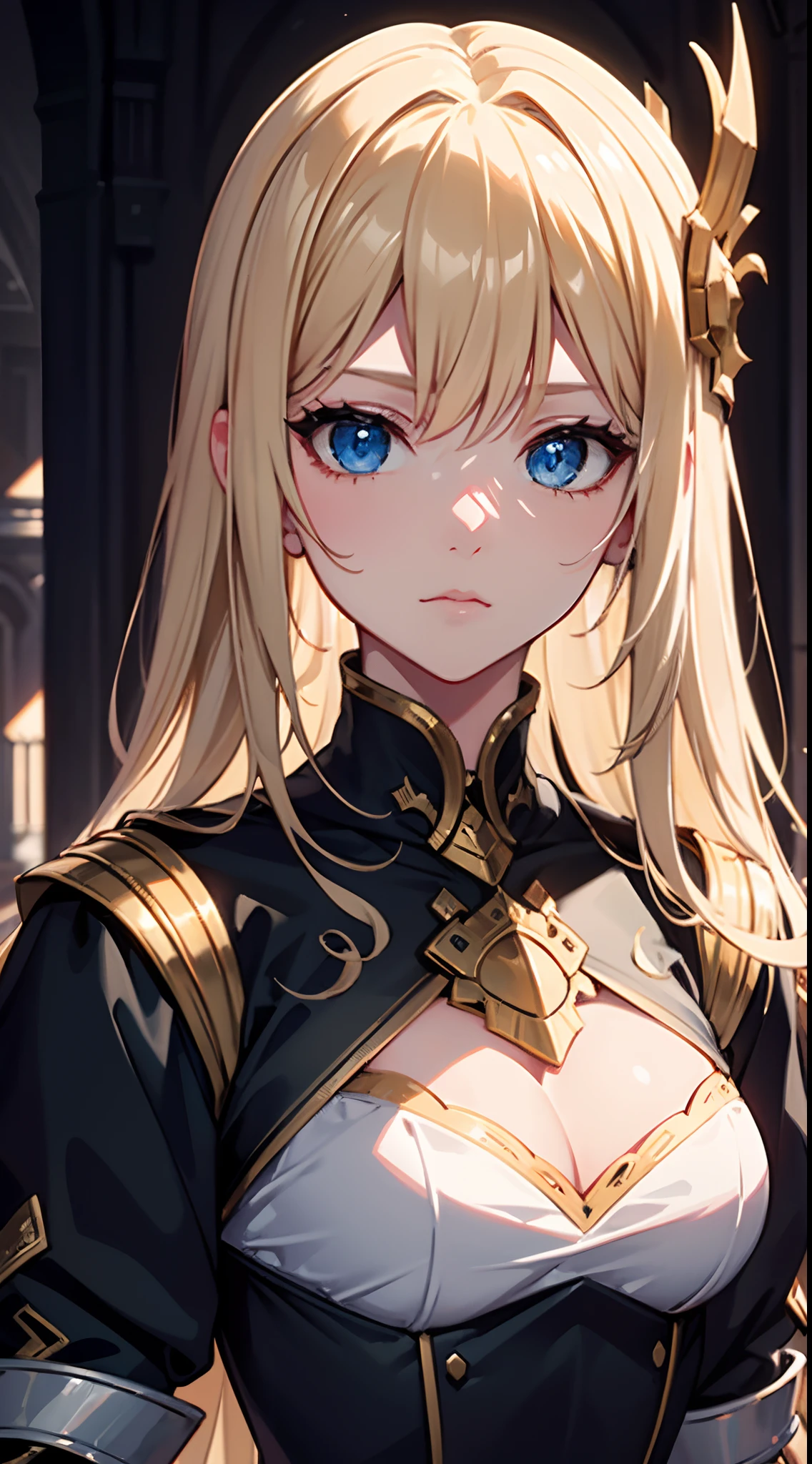 offcial art, Unity 8k wallpaper, Ultra detailed, Beautiful and aesthetic, Masterpiece, Best quality, Tangled, entangle, 1girll,Portrait of a noble knight,dignified,royal,blond hairbl,cavalier