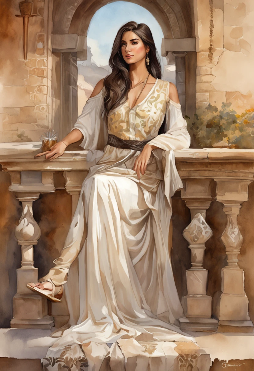 men and women, sitting on the ledge, magali villeneuve', Magali Villeneuve, inspired by Magali Villeneuve, graphic artist magali villeneuve, magali villeneuve and monet, charlie bowater and artgeem, Charlie Bower and Tom Bagshaw, Darius Zawadzki and Tom Bagshaw