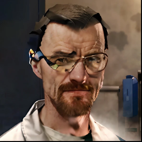 Close-up of a man smiling in glasses and tie, Gordon Freeman, Walter White 飾演 Gordon Freeman, Lower Flanders, Doug Walker, Walter White as MII, Inspired by Doc Hammer, doctor, Walter White is in《attack on titans》Curly, creepy uncanny valley, Walter White in Skyrim, Valuigi as a real person, Walter White is in《Super Smash Brothers》Curly
