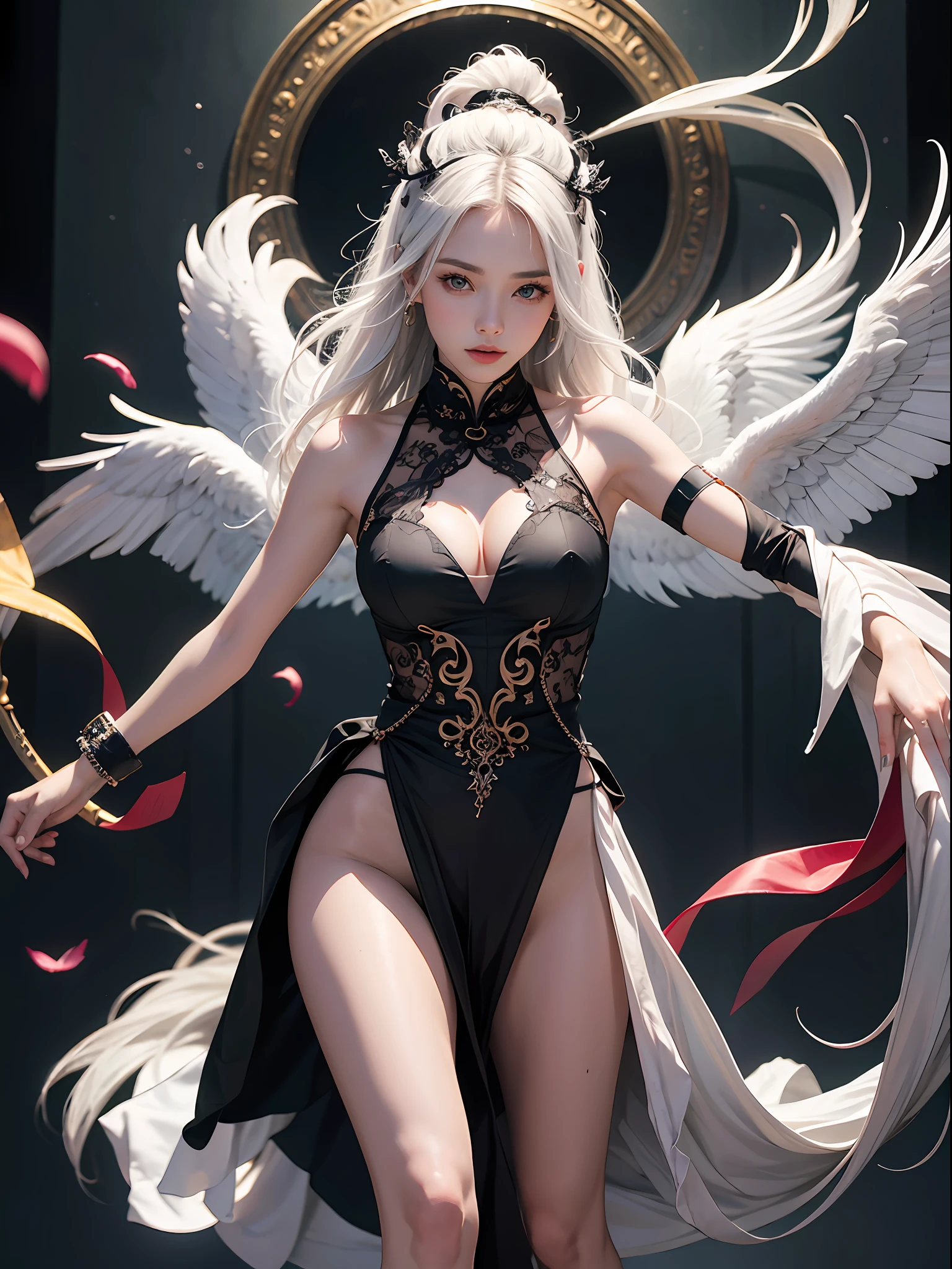 Unbeatable masterpiece, Ultra photo realsisim, Perfect artwork, Intricate details, Best quality, Strong light,High contrast, full bodyesbian, woman,Moyou,Beautiful Chinese woman,The official art of cinematography,Unity 8k wallpaper,Ultra detailed,Aesthetic,Masterpiece,Best quality,Photorealistic,entangle,mandalas,Tangled,entangle,1girll,Cowboy shot,ecstasy of flower,Dynamic Angle,The most beautiful form of chaos,elegant,Fauvistdesign,vivd colour,romanticism lain,Atmospheric . 35 mm photo, film, Bokeh, professional,