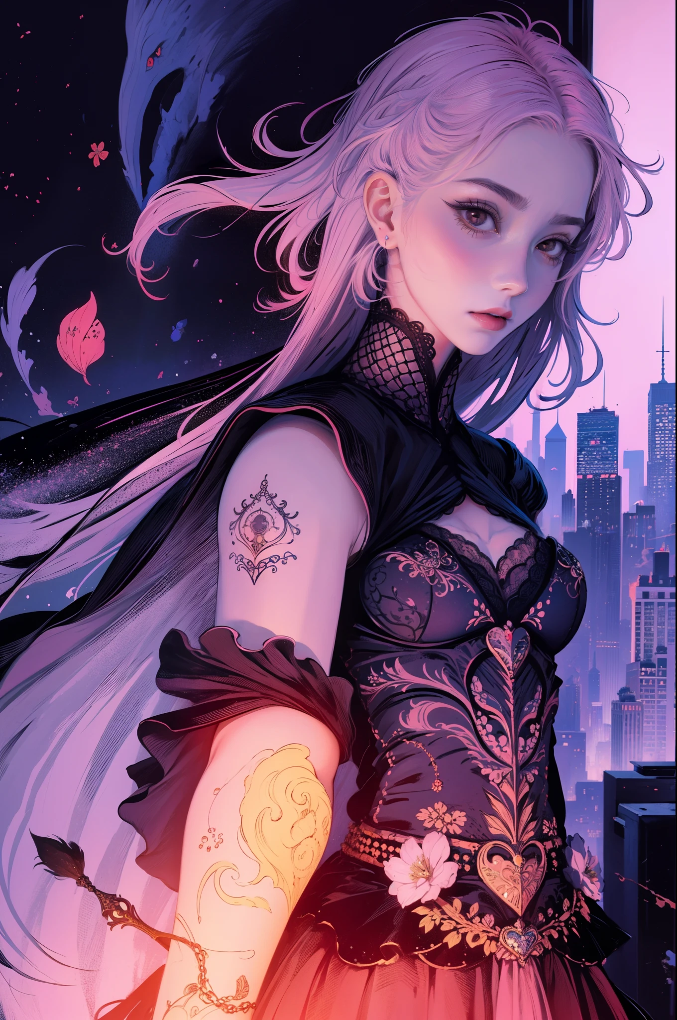 (La mejor calidad) (Obra maestra ) Cara perfecta. Kawaii & sinister princess beauty young woman in the new york city.