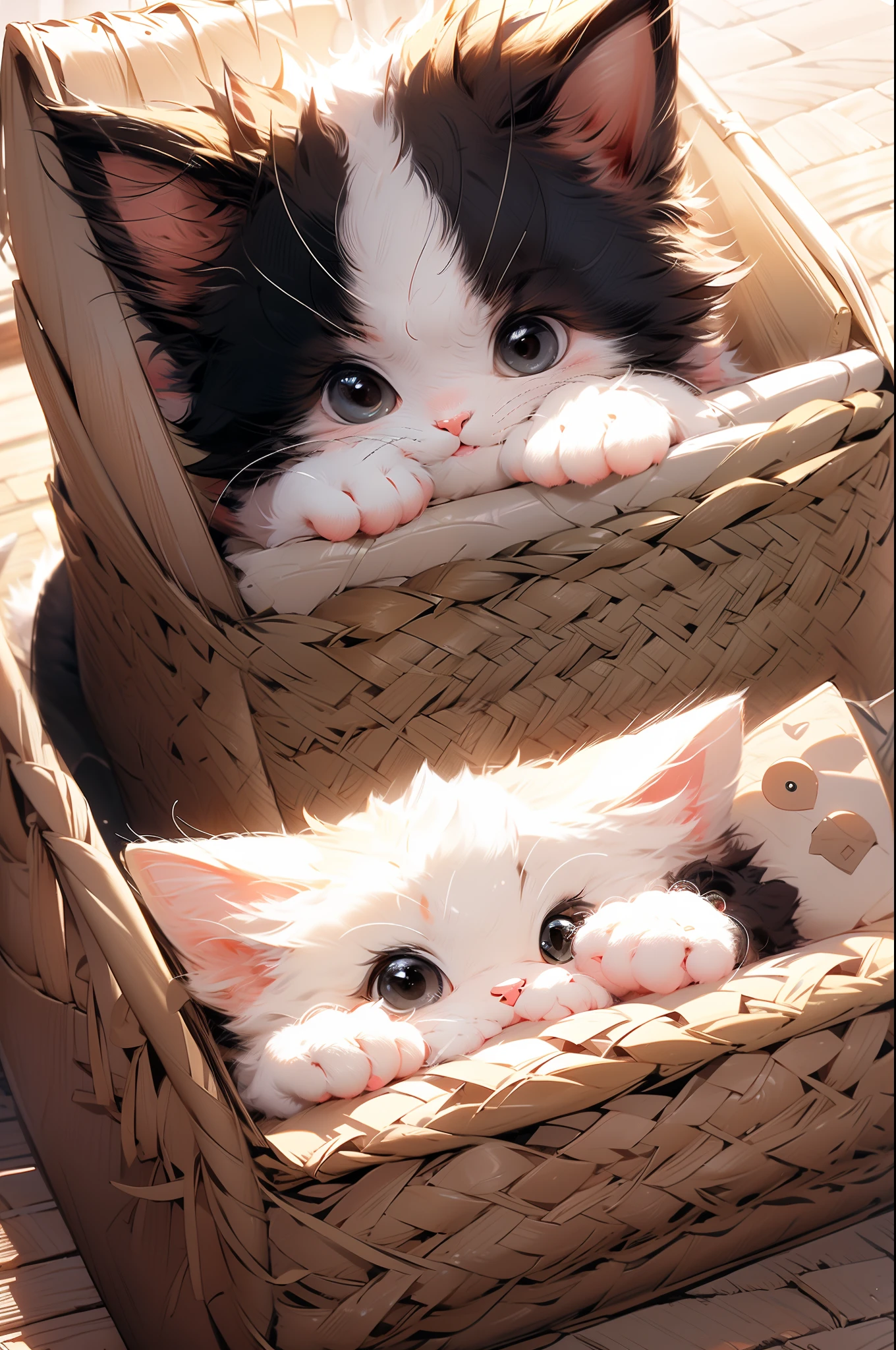 A kitten gets sick at home，Lying weakly on the floor