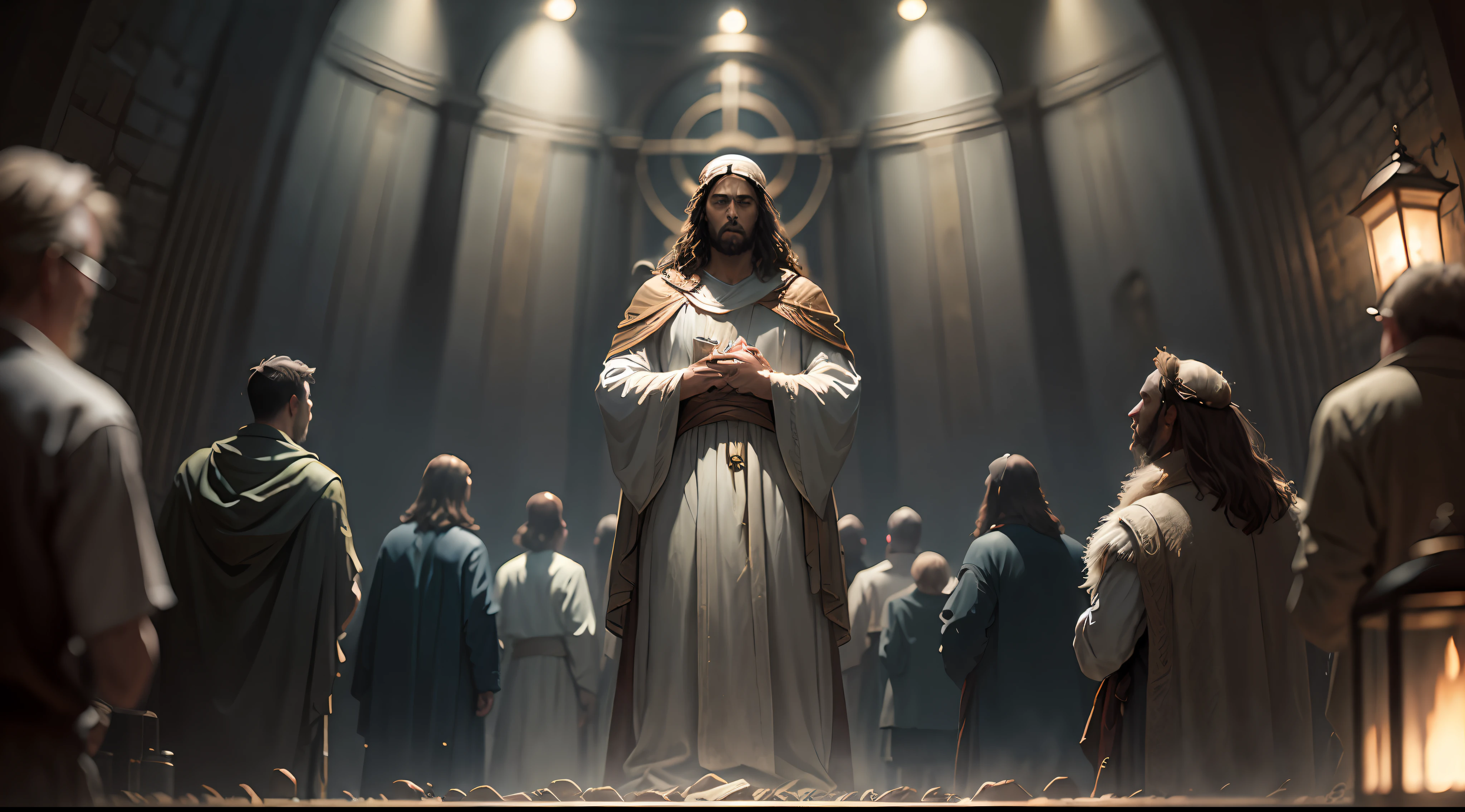 JESUS CHRIST near Noah's ark dark photo: realistic epic, soft cinematic portrait, adobe lightroom, photographic laboratory, highly detailed, faded, art by greg rutkowski and artgerm, neutral colors: 1.2), (hdr: 1.4), (soft colors:1.2), hyperdetailed, (artstation:1.4), cinematic, warm lights, dramatic light, (intricate details:1.1), complex background, (rutkowski:0.66), (blue and orange:0.4). 1man