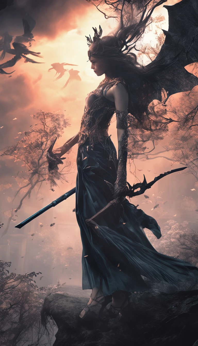 Best quality, Masterpiece, 超高分辨率, (photograph realistic:1.4), surrealism, Dream-like,fusionart, Shadowdancer, shadow magic, darkness control, stealth, shadowstep, umbral spells, hidden blade,