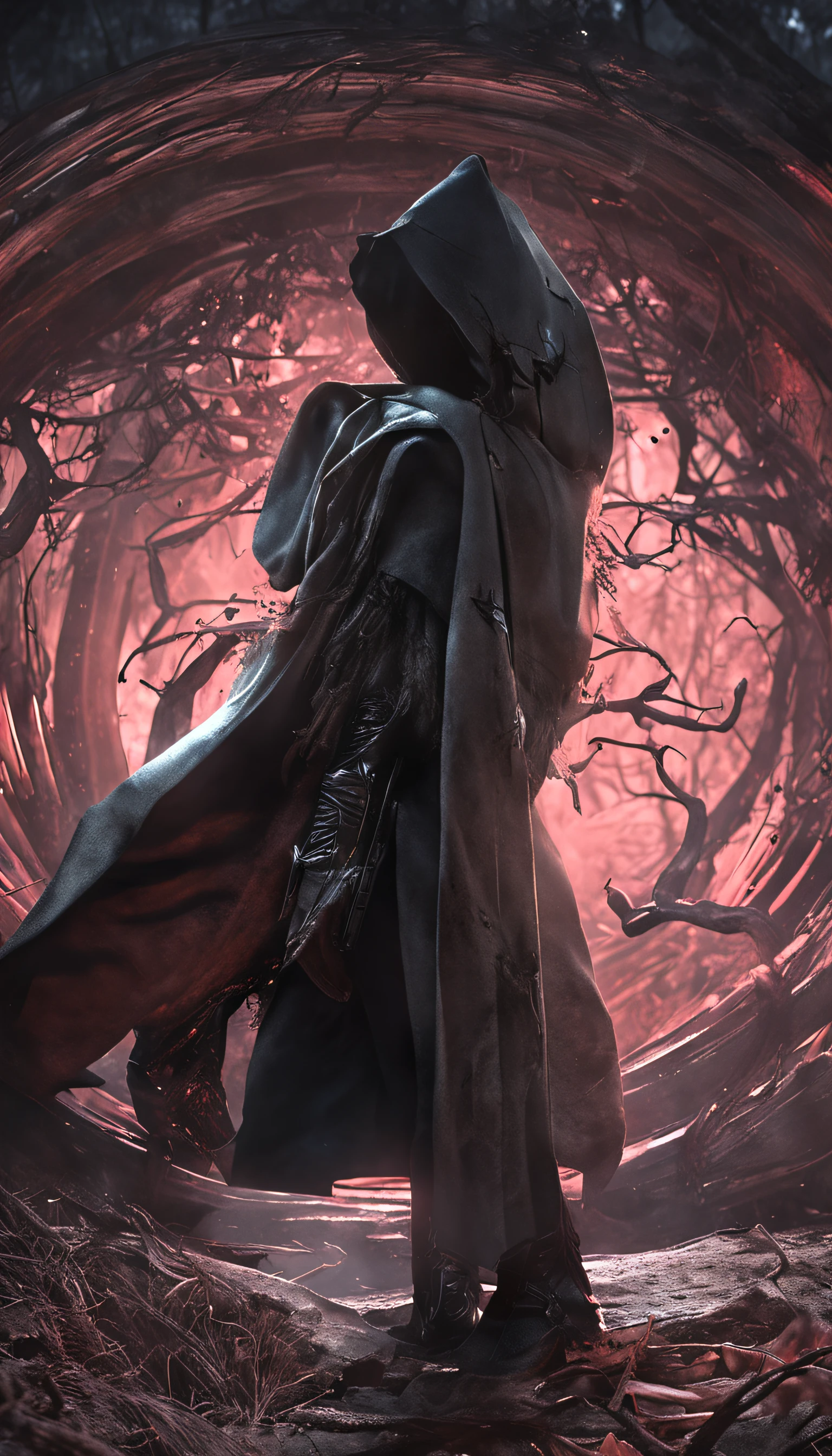 Best quality, Masterpiece, 超高分辨率, (photograph realistic:1.4), surrealism, Dream-like,fusionart, Shadowdancer, shadow magic, darkness control, stealth, shadowstep, umbral spells, hidden blade,