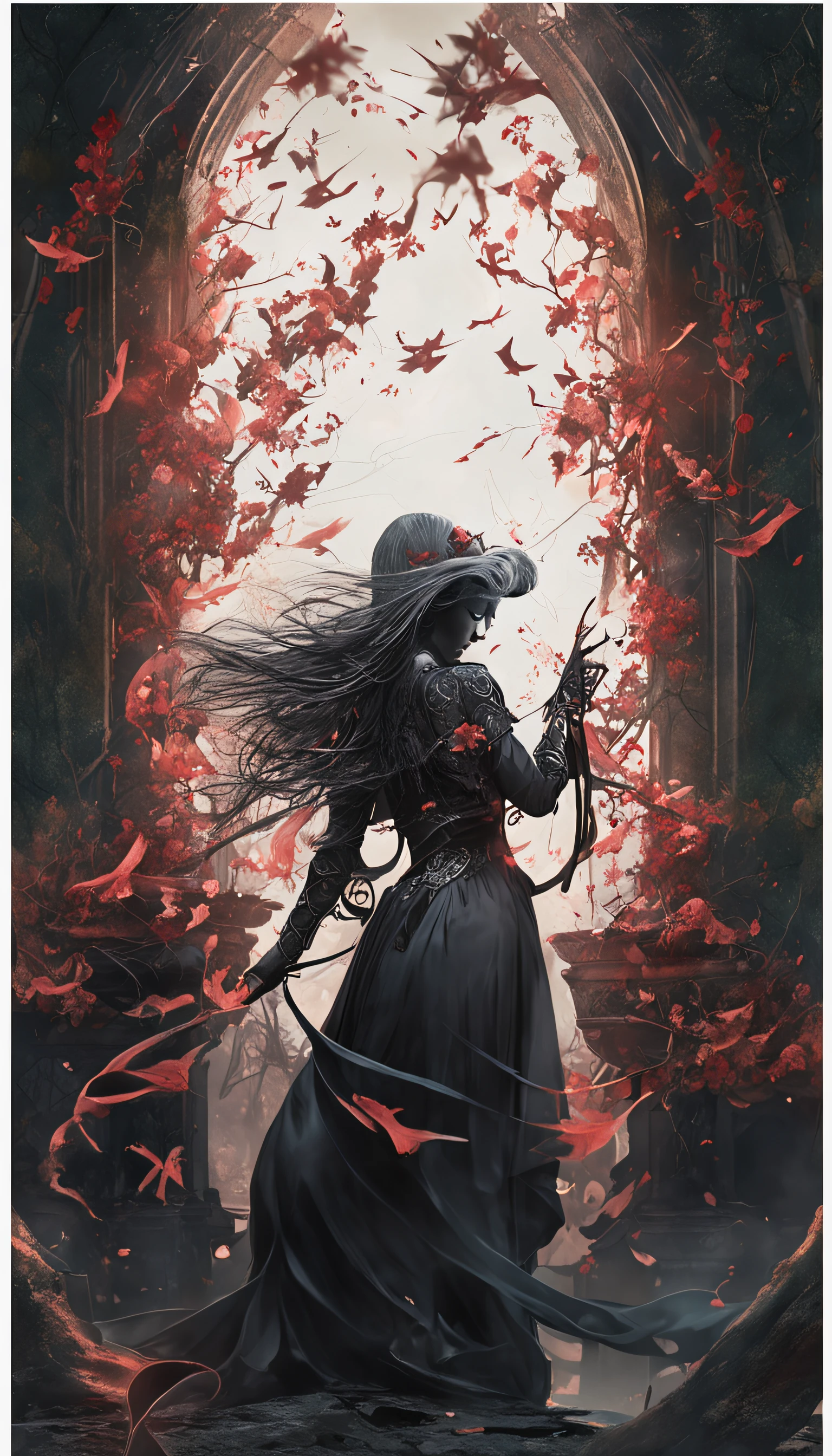 Best quality, Masterpiece, 超高分辨率, (photograph realistic:1.4), surrealism, Dream-like,fusionart, Shadowdancer, shadow magic, darkness control, stealth, shadowstep, umbral spells, hidden blade,