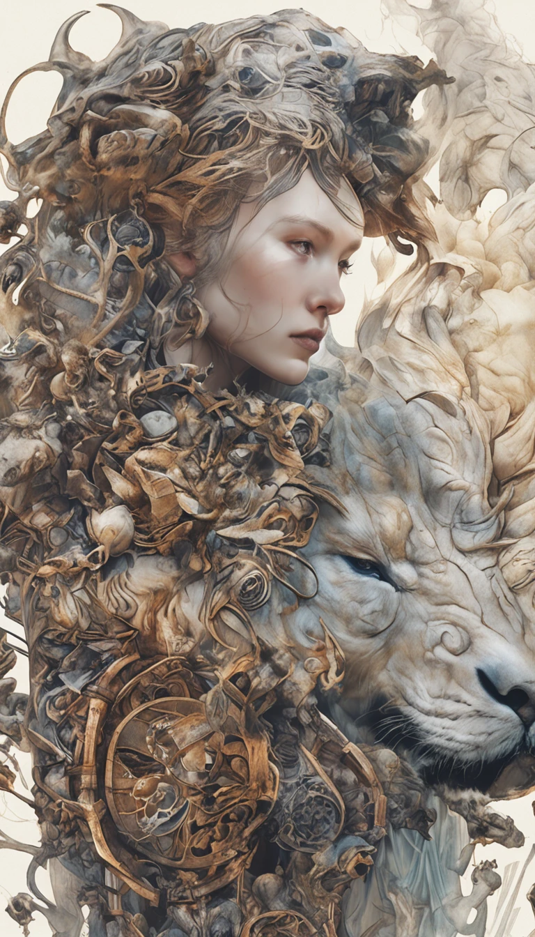 Best quality, Masterpiece, 超高分辨率, (photograph realistic:1.4), surrealism, Dream-like,fusionart,magia,废墟,der riese,cavalier,behemoth