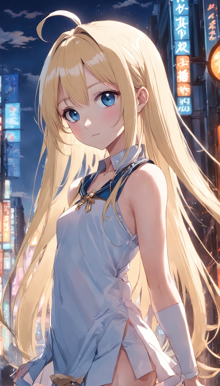 portlate、hi-school girl、poneyTail、Young shiny shiny white shiny skin、Best Looks、Blonde reflected light、Platinum blonde hair with dazzling highlights、shiny light hair,、Super long silky straight hair、Beautiful bangs that shine、Glowing crystal clear attractive big blue eyes、Very beautiful nice cute  girl、full bodyesbian、Skin、Beautiful breasts、teats、Ministry of Kinter、thigh
