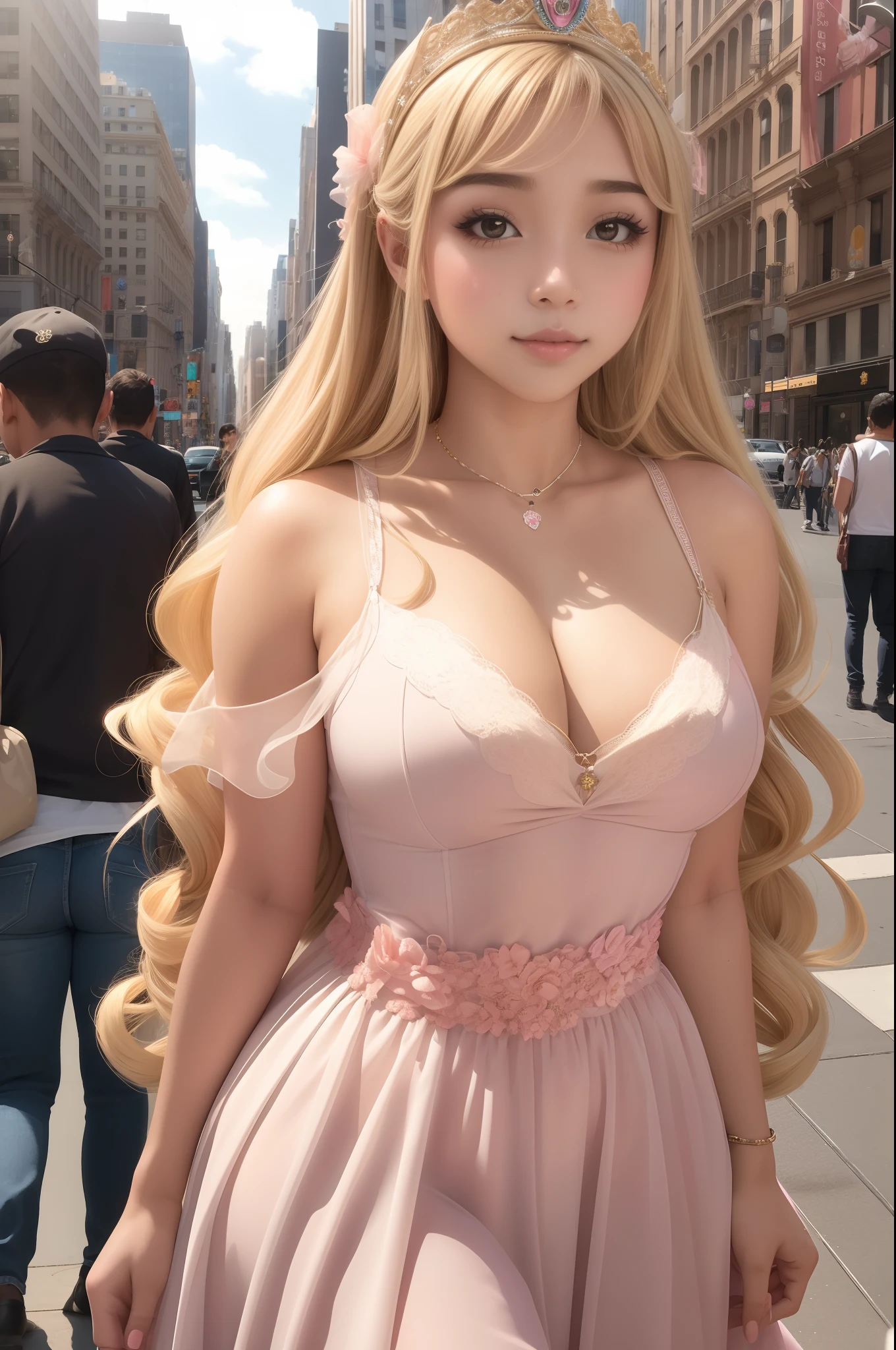 (La mejor calidad) (obra maestra ) Cara perfecta. kawaii & Siniestra princesa belleza joven en la ciudad de Nueva York.