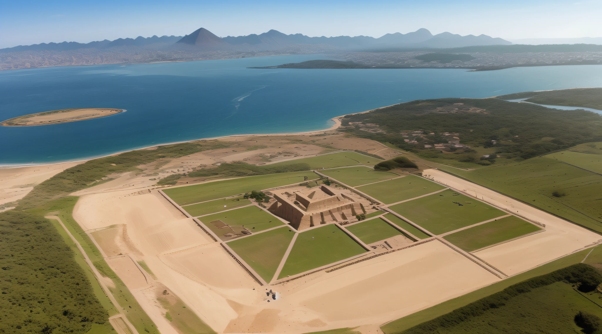 Piramides de egipto cuando recien las terminaron de construir.realista