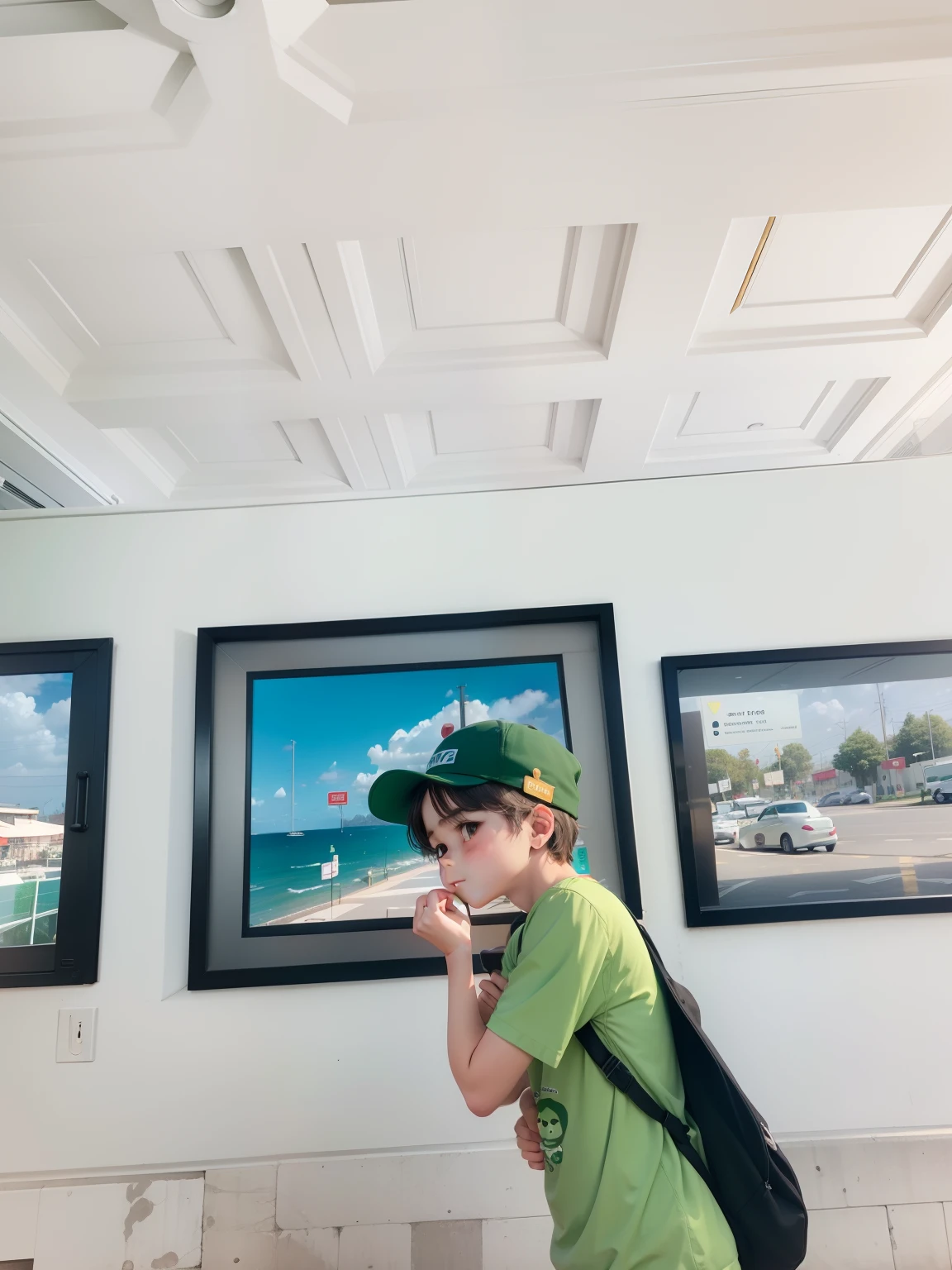 Cute post and green boy