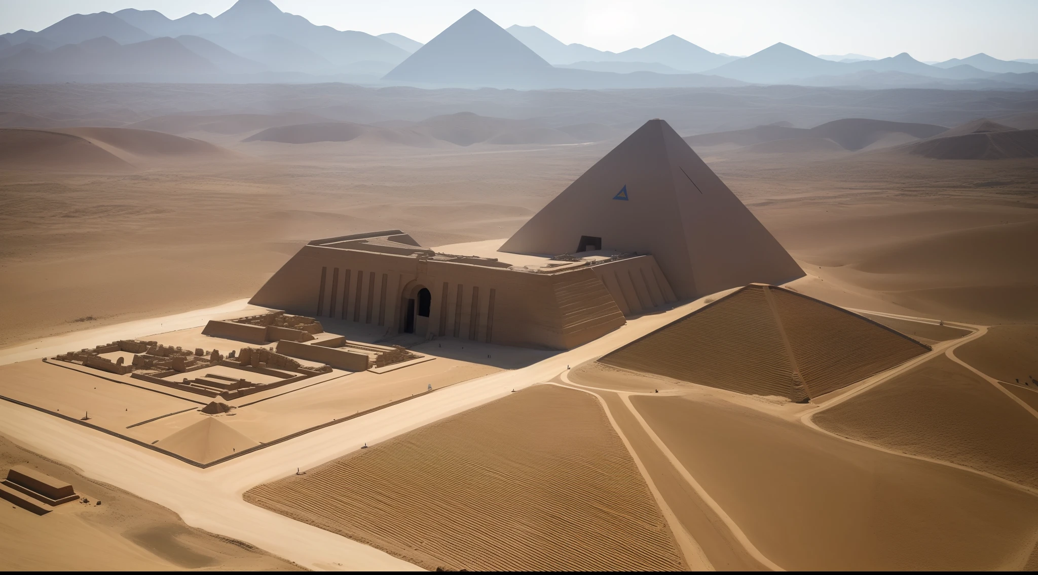 Piramides de egipto cuando recien las terminaron de construir.realista