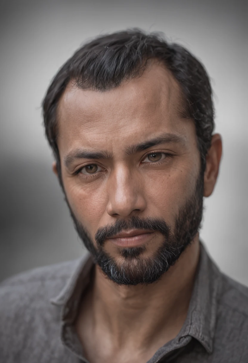 Male 30 years, Pelo negro corto, Mirando al horizonte,::n_barba