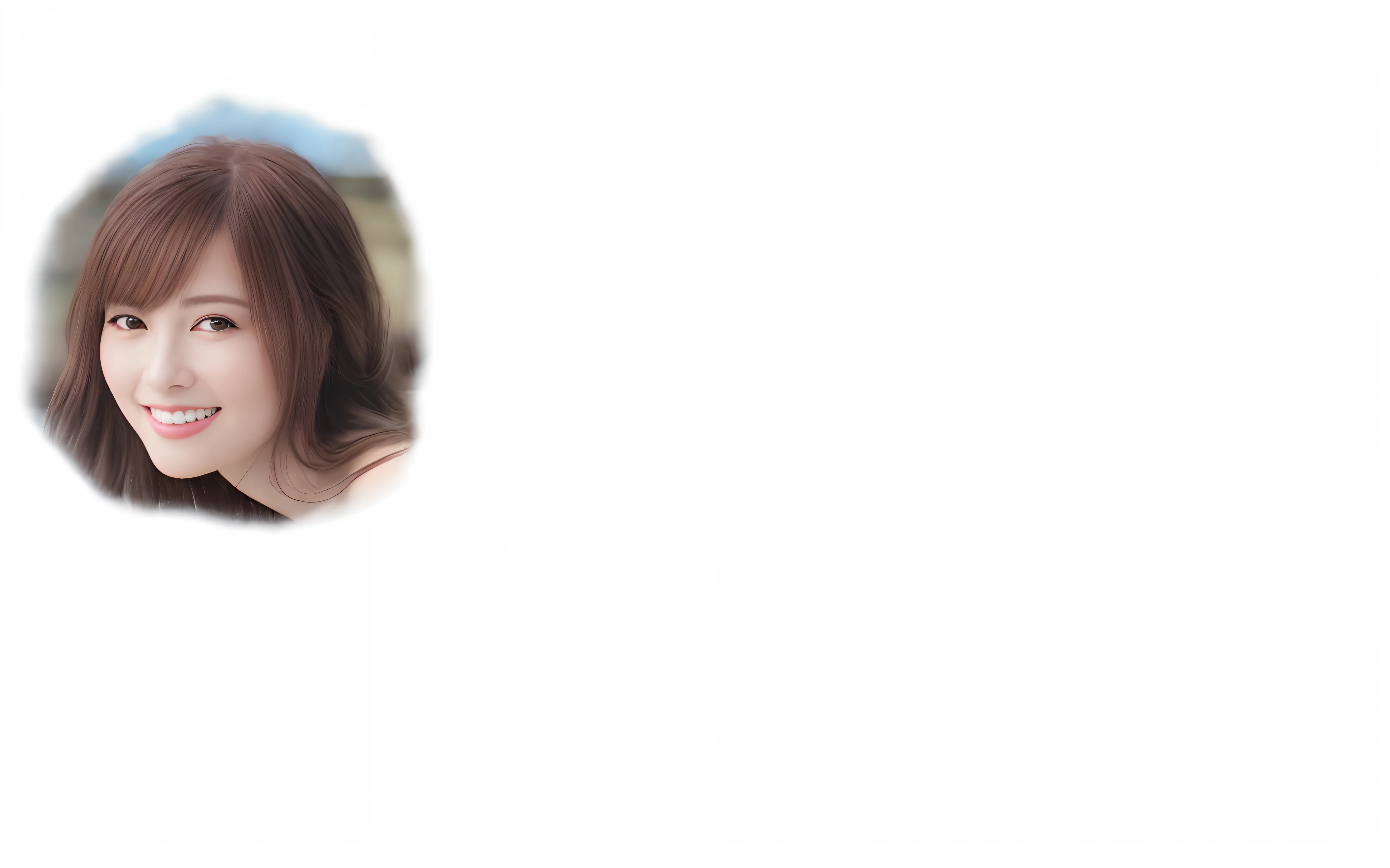 (16k, ultra high res, best quality, high quality, masterpiece:1.3), (a professional photo of girl), RAW photo, realistic illustration, (ultra detailed eyes and face), (ultra detailed beautiful skin), there is a woman that is smiling and looking at the camera, friendly Smile,