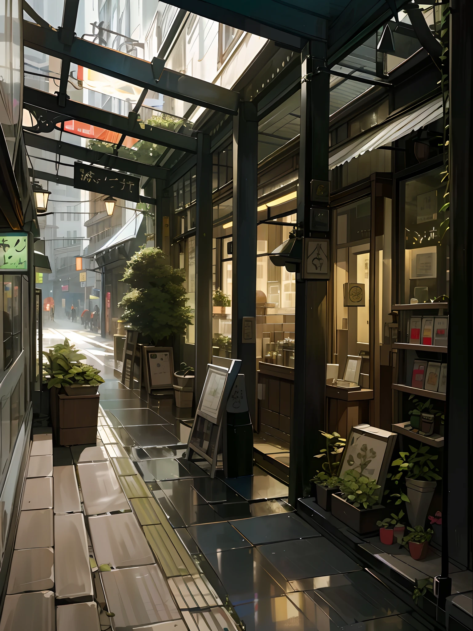 (tmasterpiece,best qualtiy),photore,If café,wet streets,um dia ensolarado,Small shop,busy street,nostalgia,hyper qualit,ultra - detailed