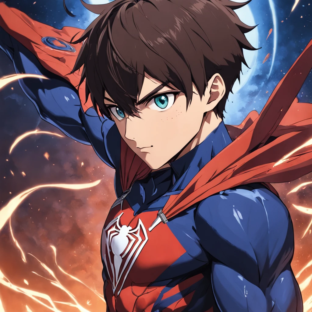 Retrato de um homem vestindo um terno baseado no homem-aranha, Exquisite fan art, altamente detalhada, estilo aranha verso