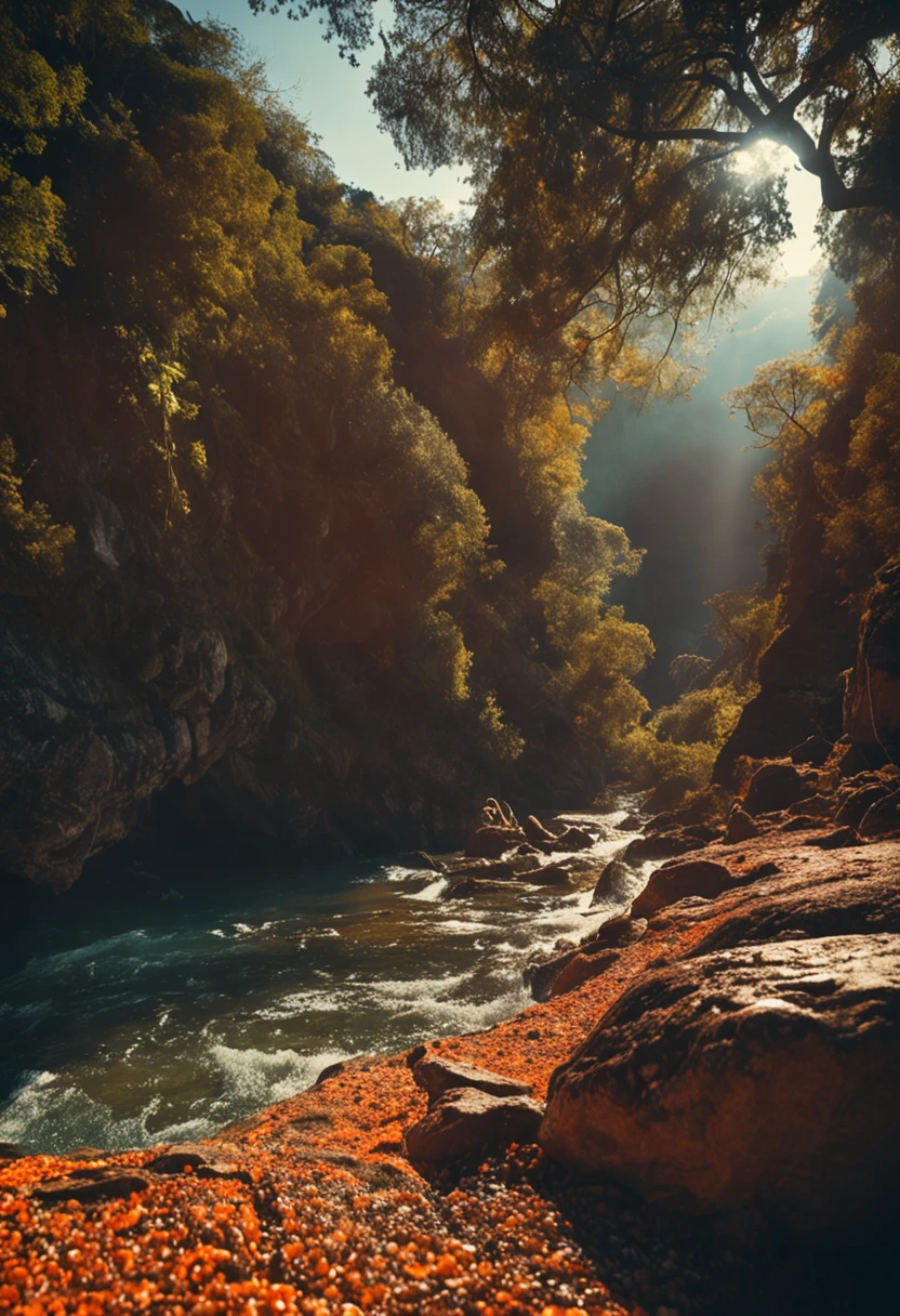 uma estrada de terra, anoite