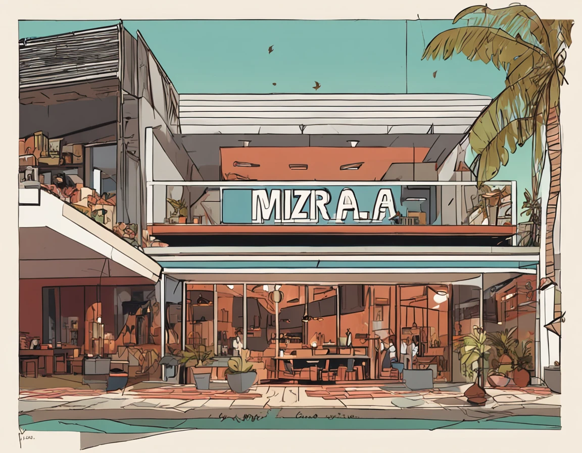 A logomarca "Mirante Pizzaria e Restaurante" incorporates three fundamental concepts, cooky, music, Paisagem e arquitetura.