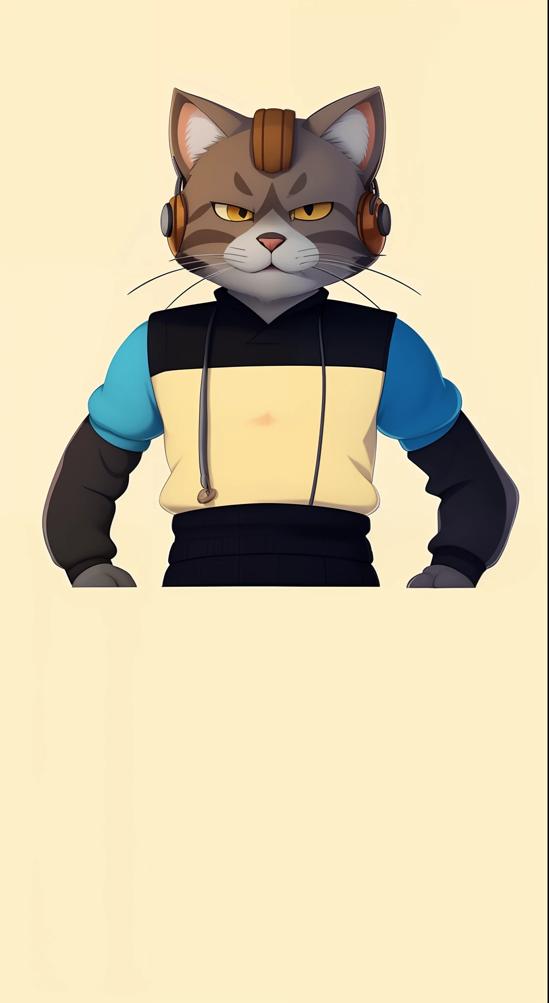 there is a cat with a hat on its head, Retrato de personagem peludo, generic furry style, personagem peludo, sem texto, retrato de corpo inteiro, retrato de personagem de corpo inteiro, Retrato de corpo inteiro do personagem, Retrato de personagem de corpo inteiro, sem linha, !!retrato de corpo inteiro!!, um gato antro, d & d estilo retrato de corpo inteiro, peludo do gato, fursona furry art commission