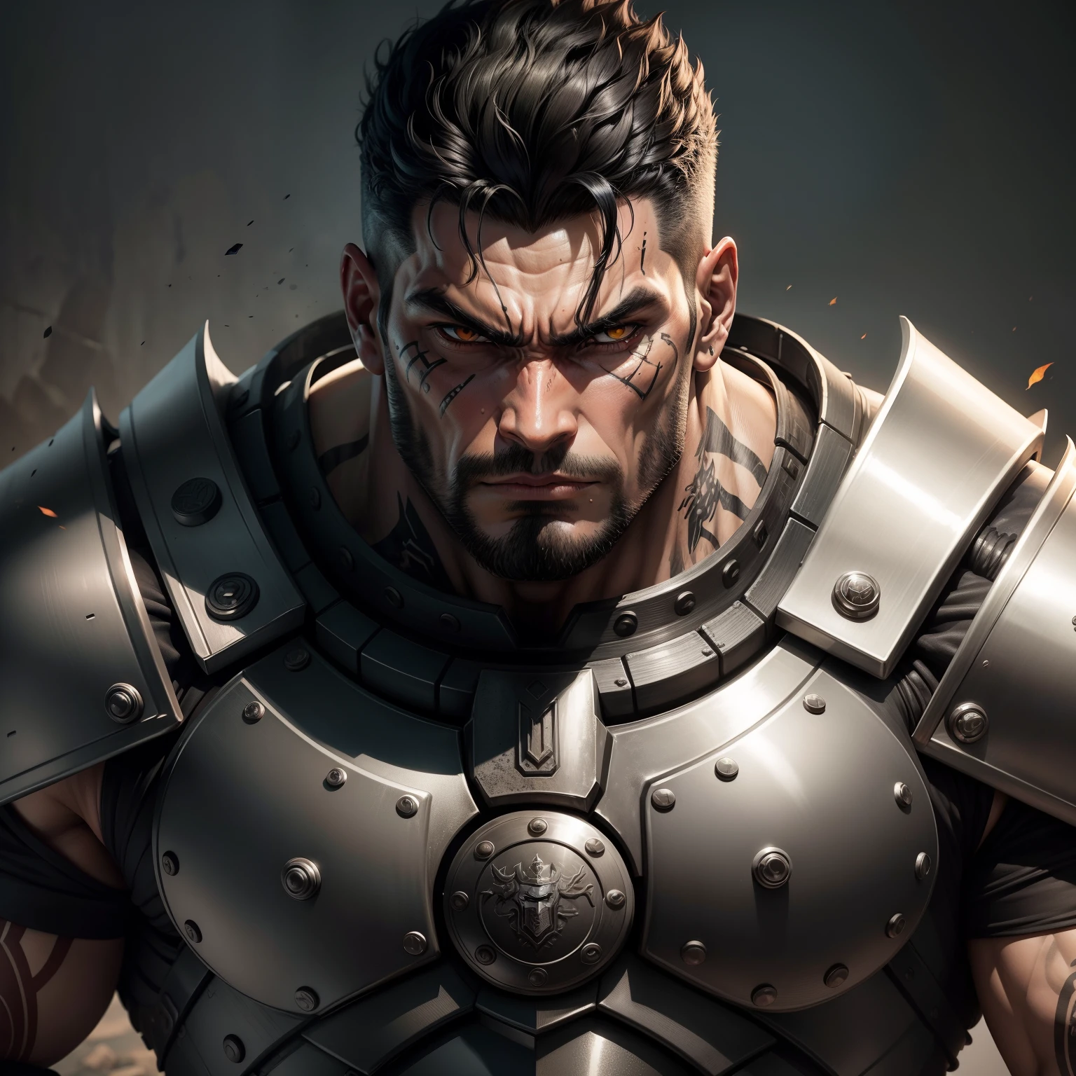 Crie um decalque pra tatuar , do rosto do guts usando a berserker armor
