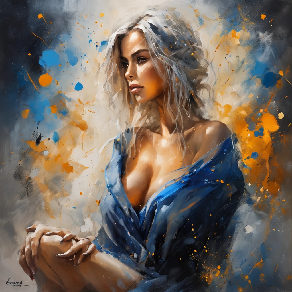 Nasty makeup, huge tit, Starry Night, Sexy woman hiding her breasts with both hands, Blue light on the horizon, unreal enginee 5, Cinematic, low angle photo, Motion Blur, depth of fields, Dust, Cobblestones and soil. Splash Art, Dripping sweat. Perfect color grading. Influence of Karel Appel and Jeremy Mann, Dramatic, ultra-detailliert, Beautiful woman, insanely detaileda, Intricate details, Editorial Photography, Shot with a 50mm lens, depth of fields, Tilt Blur, Shutter Speed 1/1000, F/22. Lightmaps, Super bright