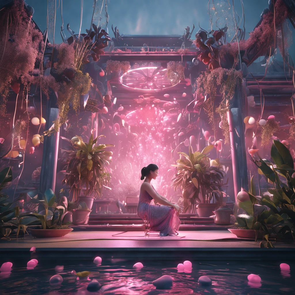 Best Quality, masutepiece, 超A high resolution, (photos realistic:1.4), surrealism, ((Ultra detailed CG Unity 8K wallpaper))、masterpiece、Superb quality、Delicacy shines in beauty、Woman pouring water into the aquarium with a rubber tube、Delicate makeup、Tears、Fine arafet drawing、Ecstatic look、Sweaty forehead、Homework