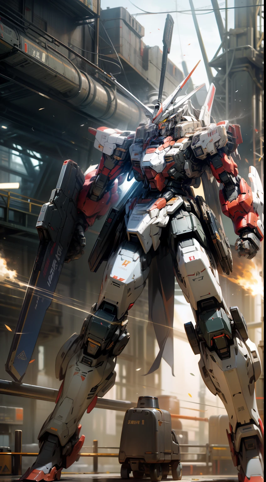 Surrealism, Ray Tracing, Photorealistic, UHD, High Detail, 32k, Best Quality, Textured Skin, Gundam Mecha, Flight, Funnel, Mecha Ship, Masterpiece, Best Quality, Mecha, Unmanned, (Full Body), (Black Mecha: 1.8), (Axisymmetric: 1.4), (HDR), (Movie Light: 1.1), White Eyes, Cool, Science Fiction, Fire, Universe, oversized shield, mecha man overlooking the background of the earth, with laser cannon beams, wars, conflicts, weapons in hand (has a huge weapon: 1.5),