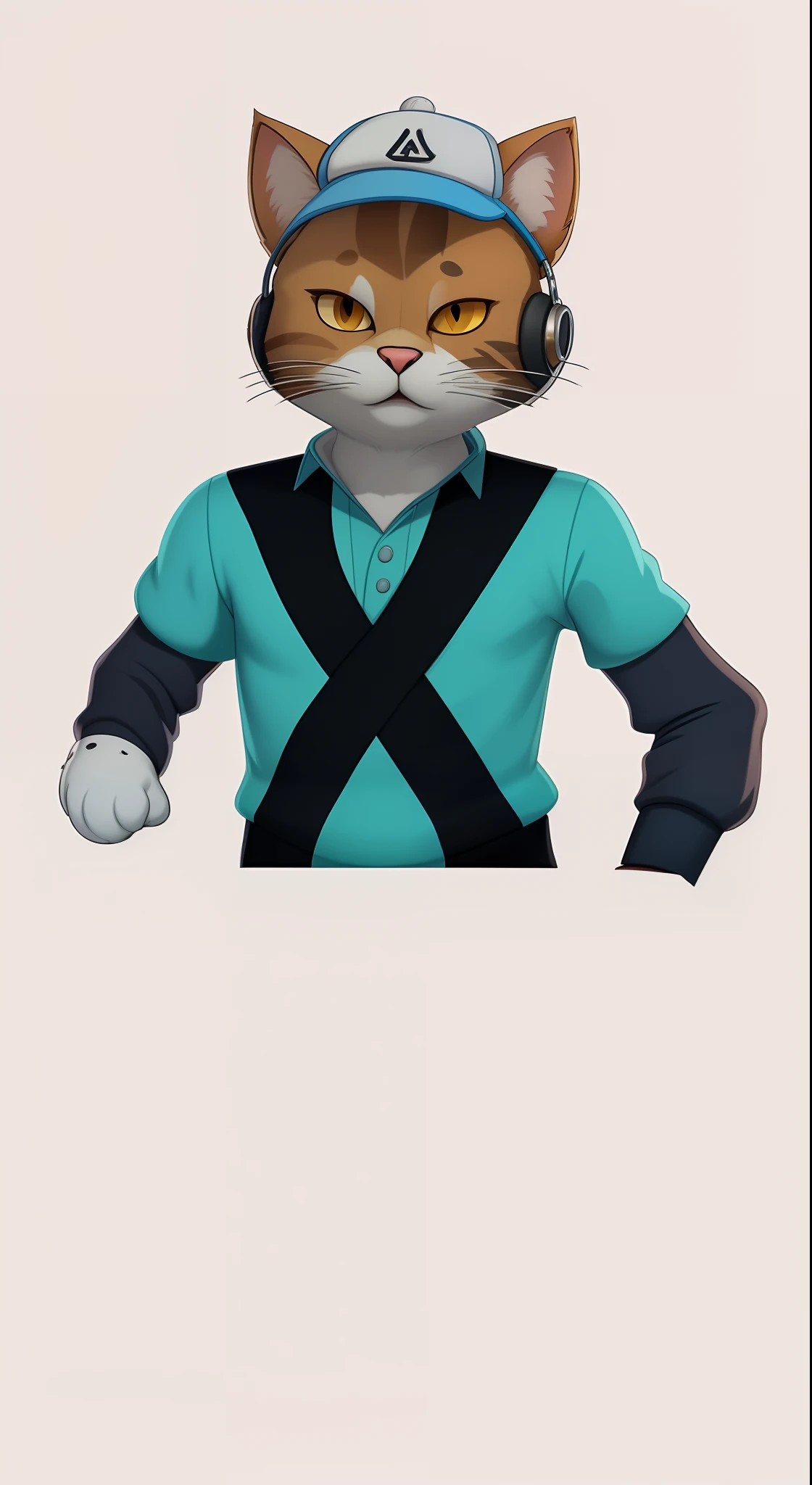 there is a cat with a hat on its head, Retrato de personagem peludo, generic furry style, personagem peludo, sem texto, retrato de corpo inteiro, retrato de personagem de corpo inteiro, Retrato de corpo inteiro do personagem, Retrato de personagem de corpo inteiro, sem linha, !!retrato de corpo inteiro!!, um gato antro, d & d estilo retrato de corpo inteiro, peludo do gato, fursona furry art commission