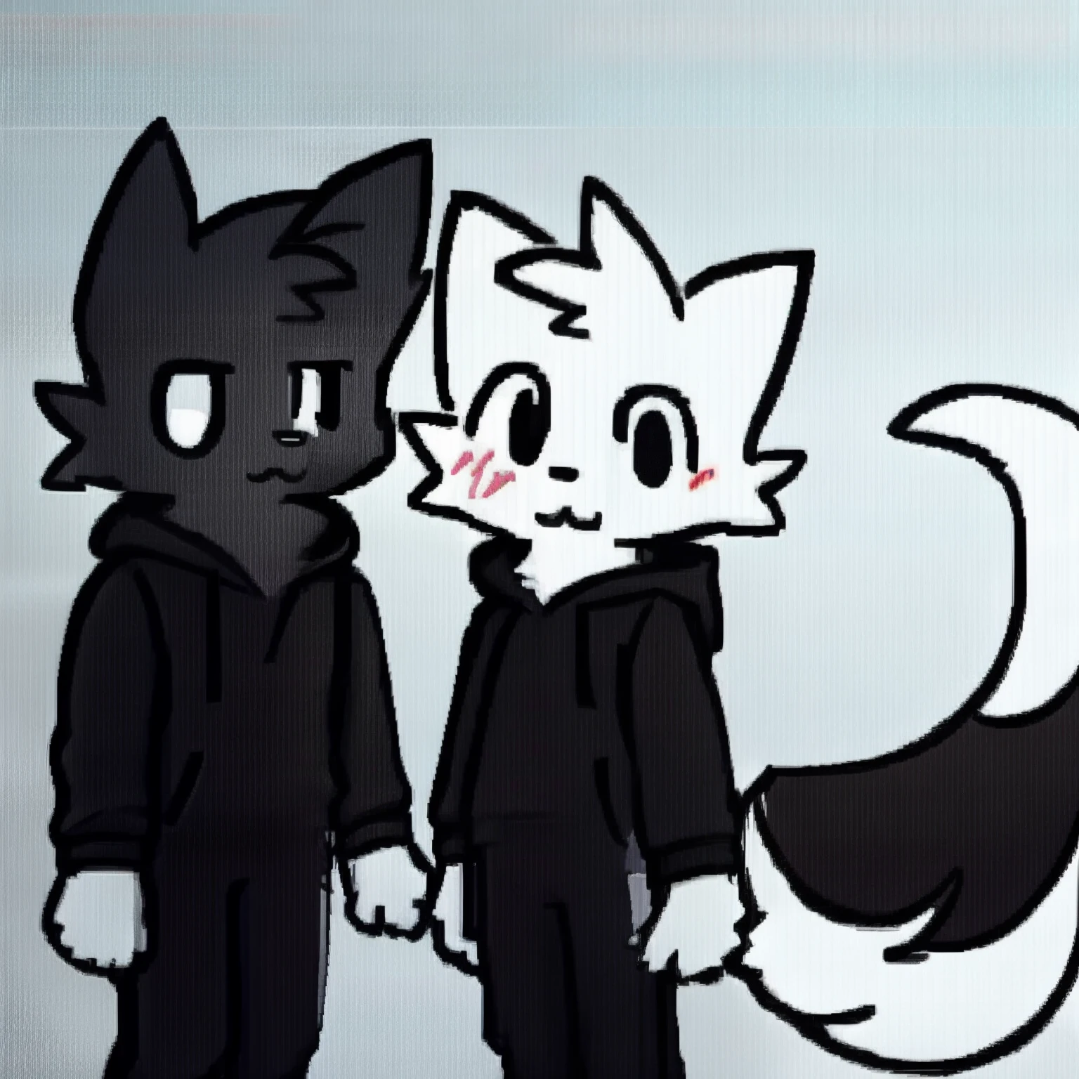 Kawaii chibi twins,black skin,cute hair,kawaii