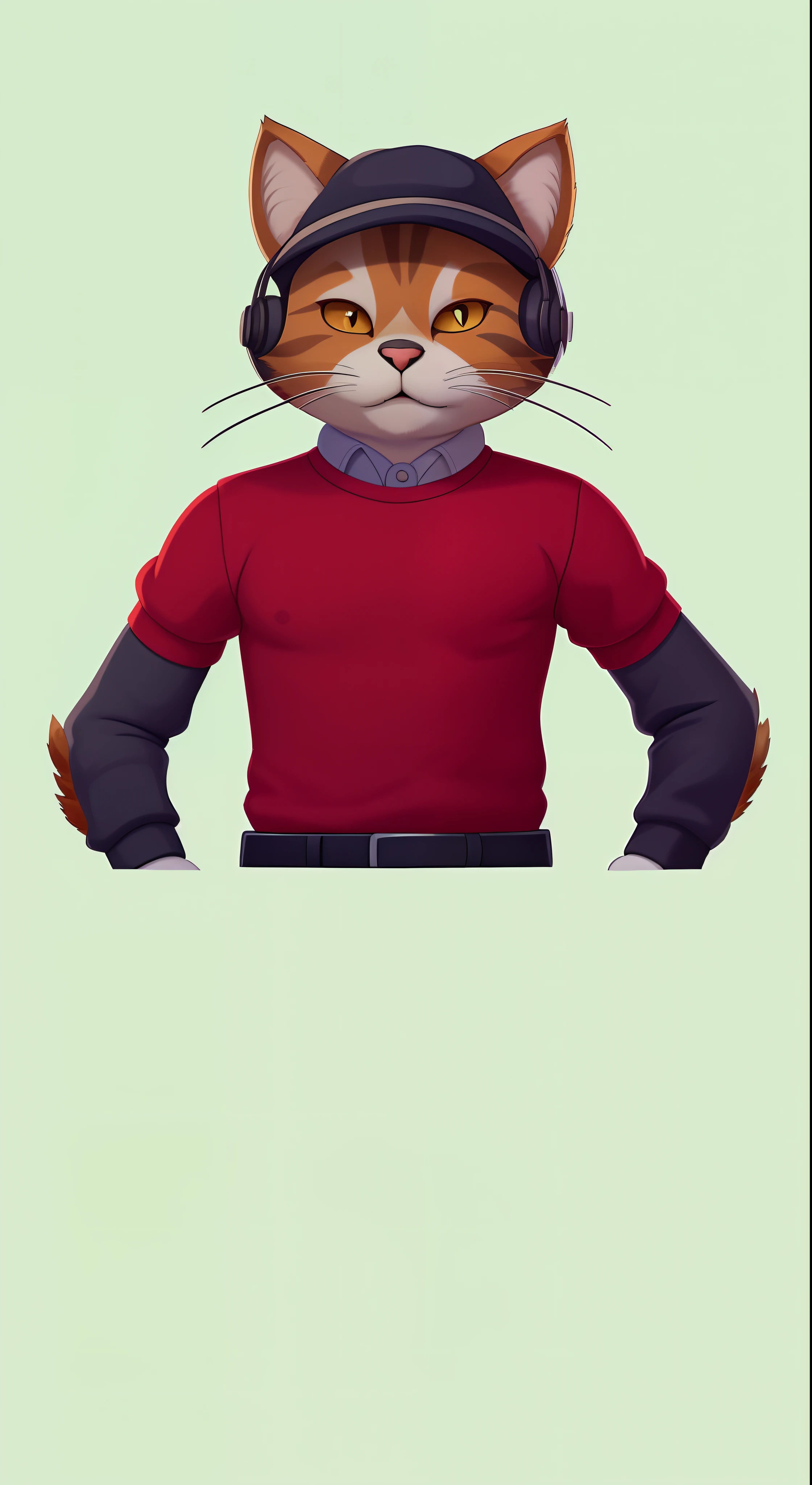 there is a cat with a hat on its head, Retrato de personagem peludo, generic furry style, personagem peludo, sem texto, retrato de corpo inteiro, retrato de personagem de corpo inteiro, Retrato de corpo inteiro do personagem, Retrato de personagem de corpo inteiro, sem linha, !!retrato de corpo inteiro!!, um gato antro, d & d estilo retrato de corpo inteiro, peludo do gato, fursona furry art commission