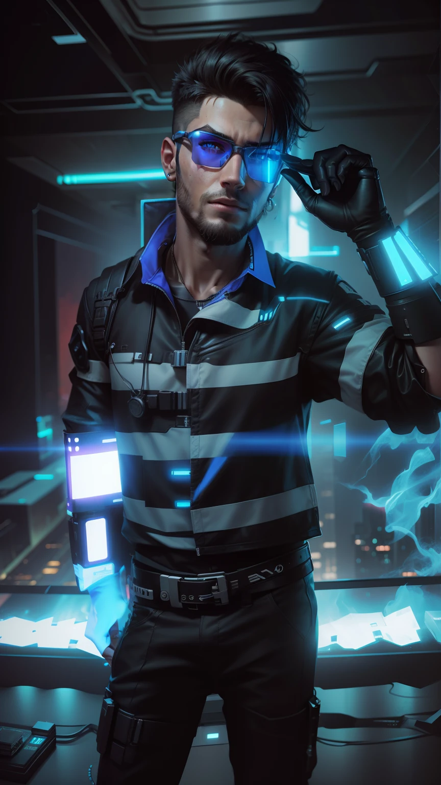 Change background cyberpunk handsome boy, realistic face, 8k, ultra realistic,