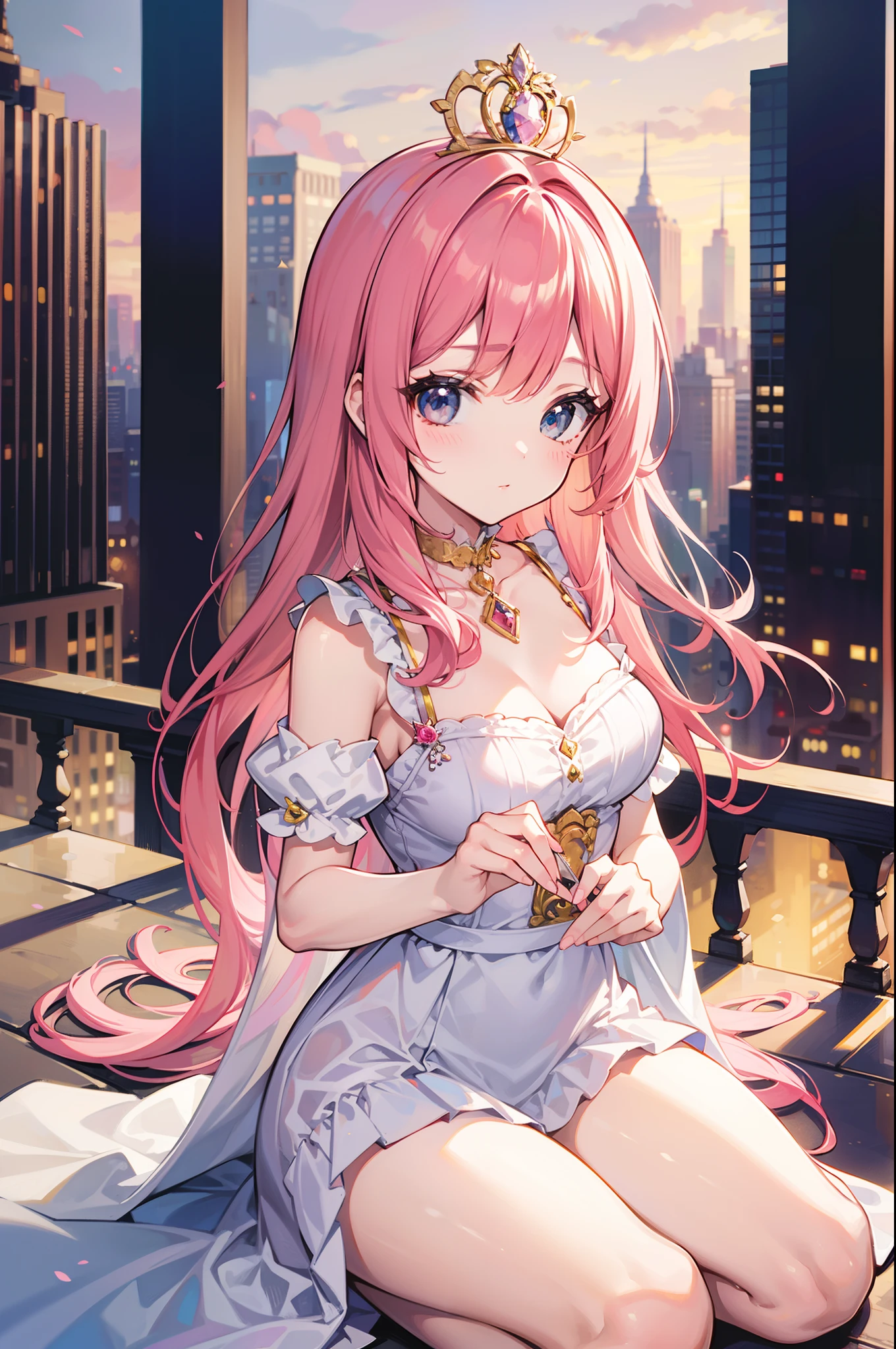 (La mejor calidad) (obra maestra ) Cara perfecta. kawaii & Siniestra princesa belleza joven en la ciudad de Nueva York.