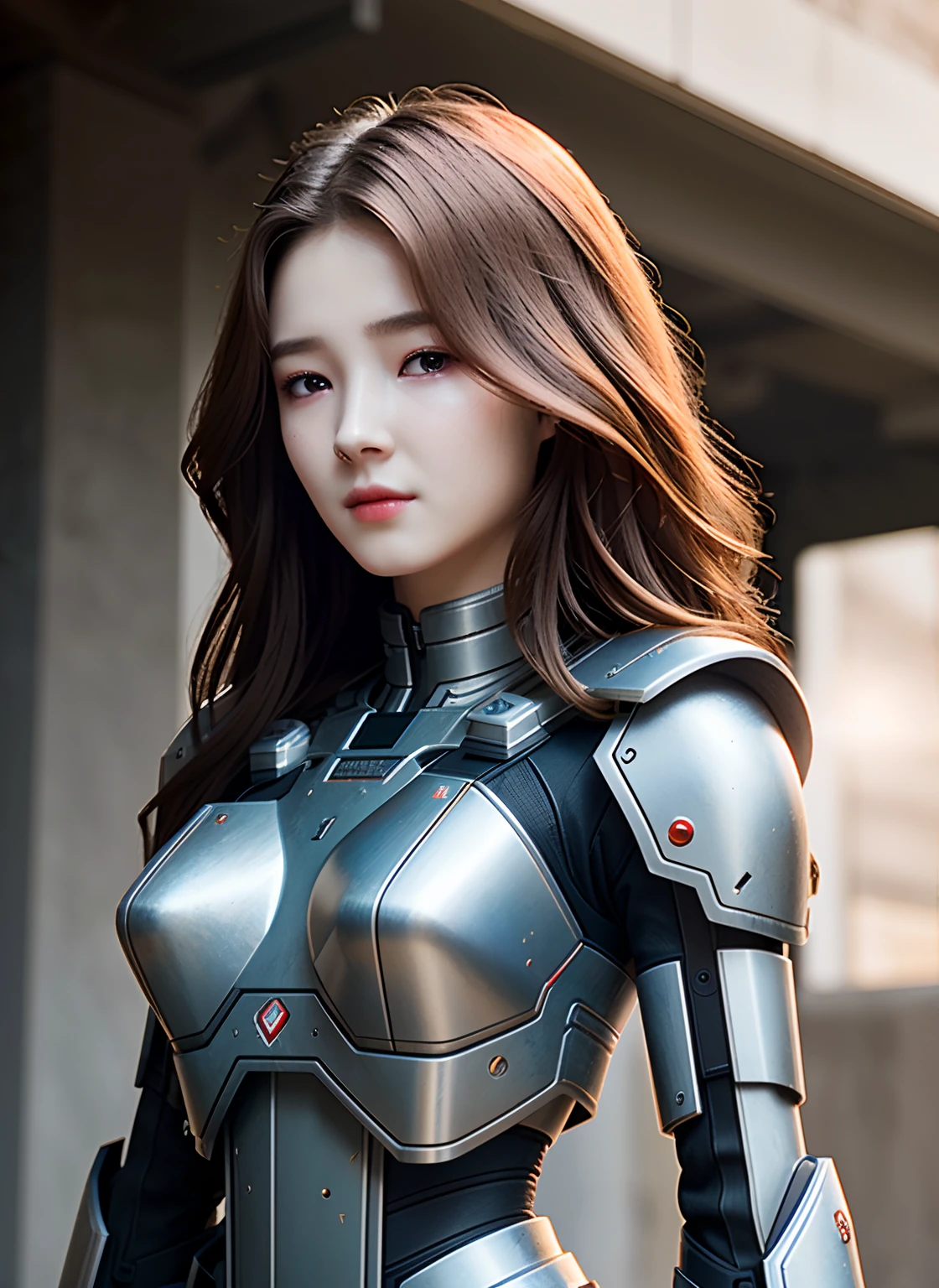 (Nancy McDonie)，Dark_Fantasy,Cyberpunk,(chain saw,chain saw man,Red:1.1),1man,Mechanical marvel,Robotic presence,Cybernetic guardian, wearing a worn-out mech suit, intricate, (steel metal [rusty]), elegant, clear focus, shot by greg rutkowski, soft lighting, vibrant colors, masterpiece, ((street)), cowboy shot, dynamic pose,((Best Quality)), ((Masterpiece)), (Very Detailed: 1.3), 3D, Shitu-mecha, Beautiful cyberpunk woman wearing crown with her mecha in ruins of a city in forgotten war, long silver hair, sci-fi technology, HDR (High Dynamic Range), ray tracing, nvidia RTX, super resolution, unreal 5, subsurface scattering, PBR texture, post-processing, anisotropic filtering, depth of field, maximum sharpness and sharpness, multi-layered texture, Albedo and specular mapping, surface shading, accurate simulation of light-material interactions, perfect ratios, octane rendering, duotone lighting, low ISO, white balance, rule of thirds, wide aperture, 8K RAW, high efficiency sub-pixels, subpixel convolution, luminous particles, light scattering, Tyndall effect