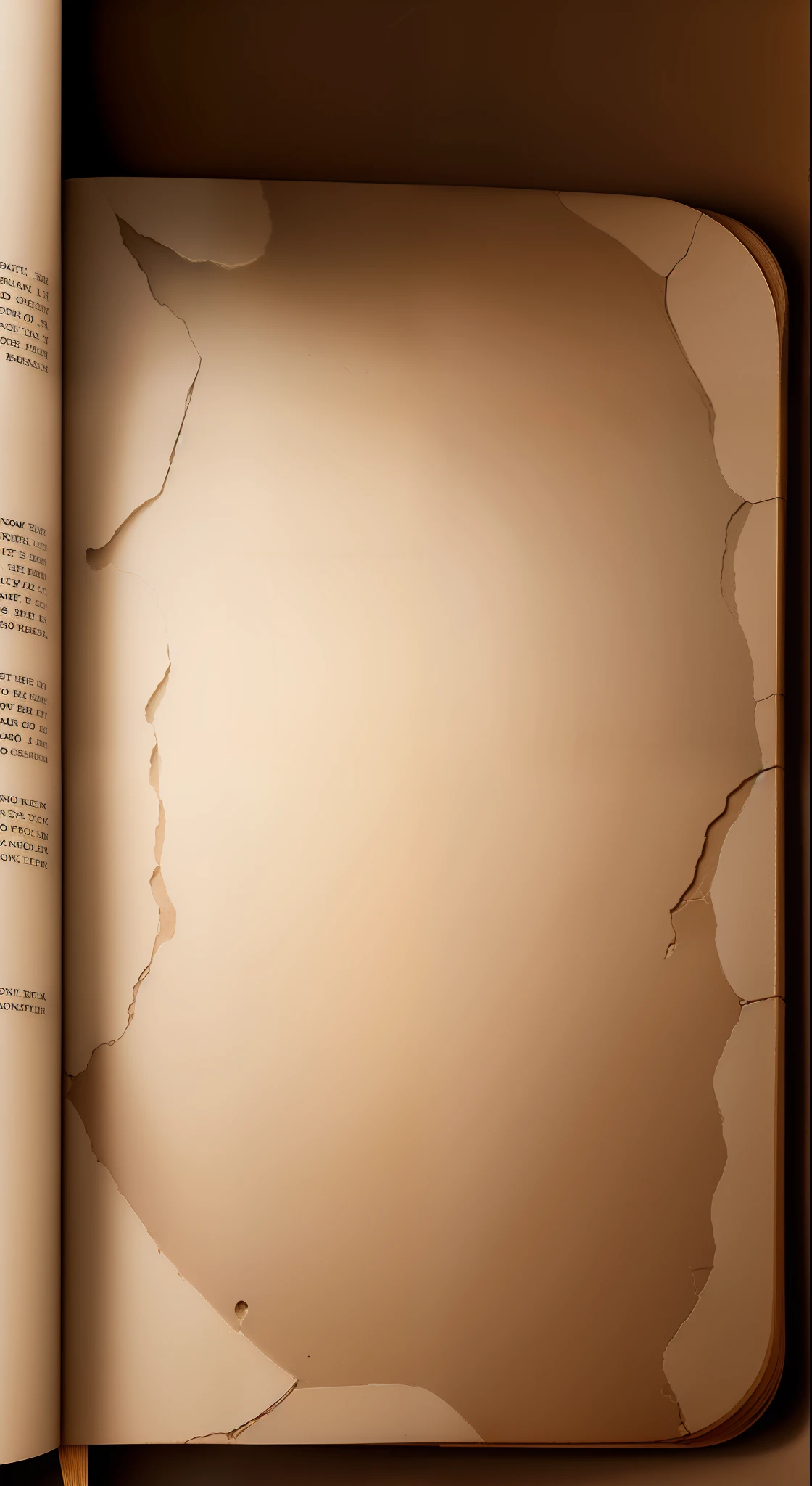 a blank page from an old book, skin texture, close up