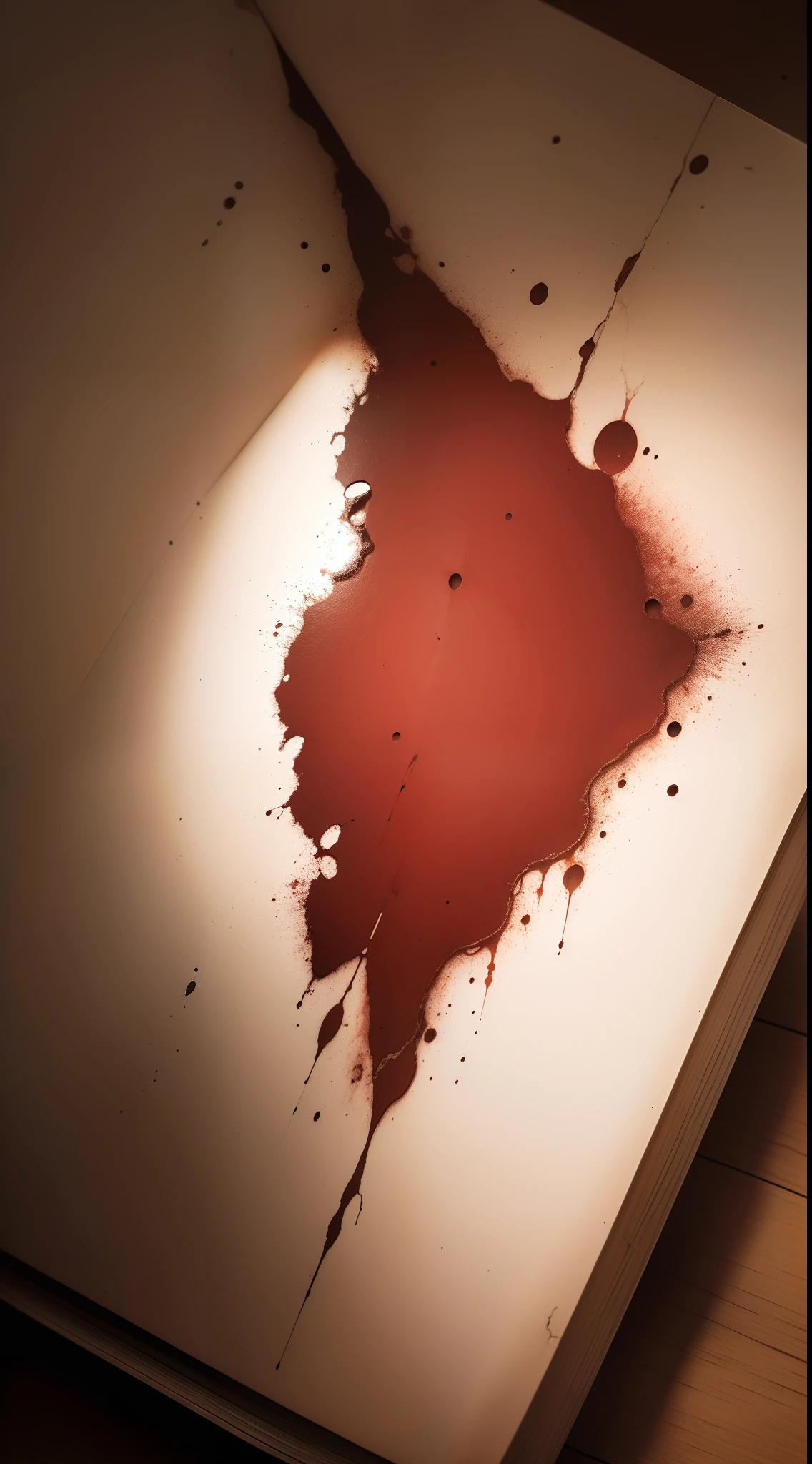 a blank page from an old book, skin texture, close up, bloody