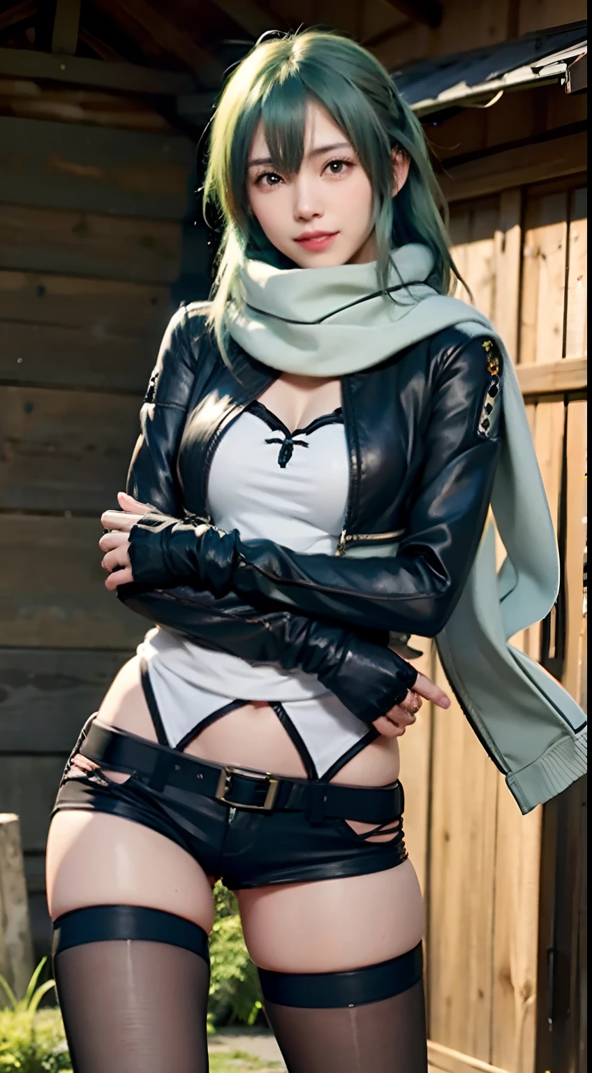 photorealistic, high resolution, soft light,1women, solo, hips up, shining skin, (detailed face),tattoo, jewelry, winter wear, white hair, wavy hair, Beautiful Soldier, Eyes That Invite Viewer, Lover's Perspective, Inviting Expression, Sexy Smile, Perfect Style, Perfect Balance, Detailed Skin, Naughty Gaze, Chest Visible