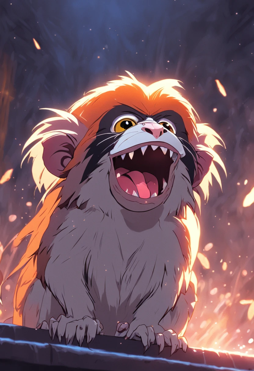 star monkey tamarin showing tongue, estilo pixar, dreamworks, 插圖