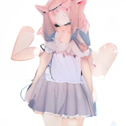 anime girl with pink hair and blue eyes wearing a cat ears outfit, anime moe artstyle, kawaii realistic portrait, cute anime girl, shirabii, cute anime style, anime visual of a cute girl, young anime girl, an anime girl, cute kawaii girl, doki doki literature club, clean detailed anime style, cute anime waifu in a nice dress