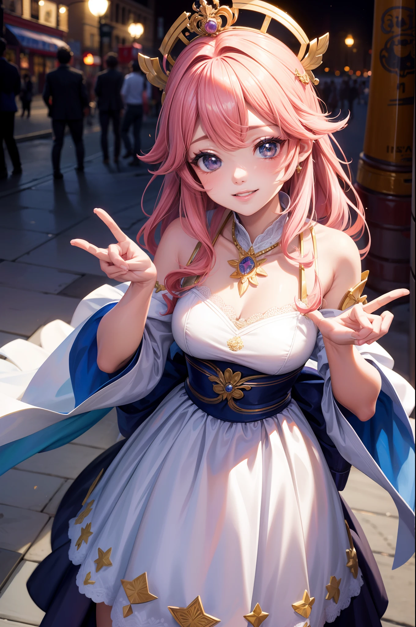 (La mejor calidad) (obra maestra ) Cara perfecta. kawaii & Siniestra princesa belleza joven en la ciudad de Nueva York.