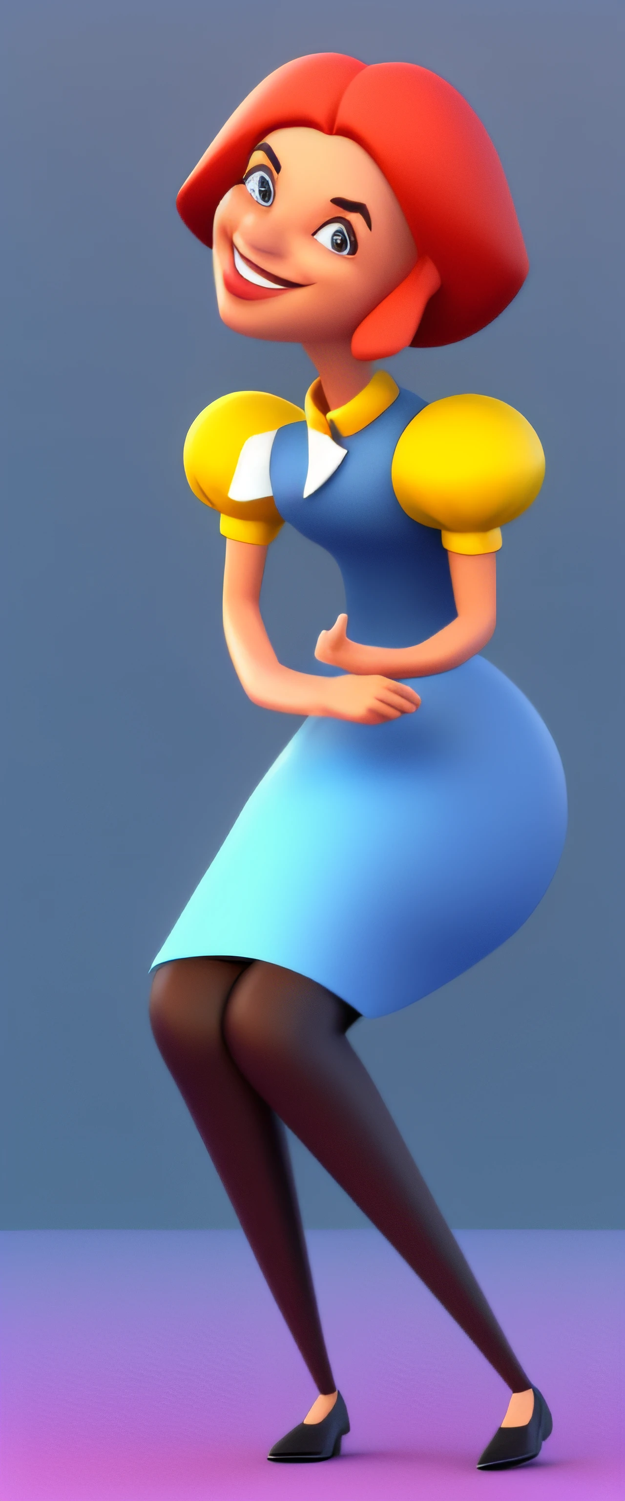 Fazer um adesivo estilo Flat em 3D com este personagem feliz e sorrindo. Reveal the perfection of the character's facial expression.