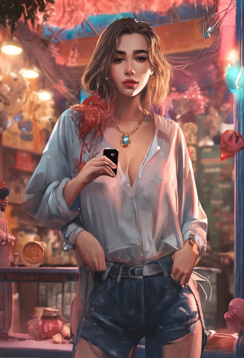 128k,there is a woman that is taking a selfie in a mirror, 19-year-old girl,The shoulders can be seen,2 4 year old female model