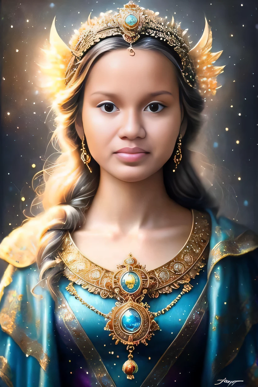 uma pintura de uma mulher usando uma coroa e um vestido azul, retrato da princesa, Pintura do retrato de uma princesa, Um retrato impressionante de uma deusa, Princesa Libu antiga, Retrato de uma bela deusa, retrato bonito da arte da fantasia, retrato bonito da fantasia, Retrato da Deusa, princesa feminina bonita, retrato da arte da fantasia, Retrato da Rainha da Luz, linda donzela fantasia, Retrato de uma rainha elfa