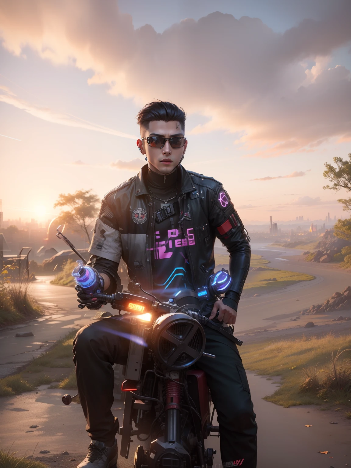 Handsome boy cyberpunk young boy realface 8k resulation