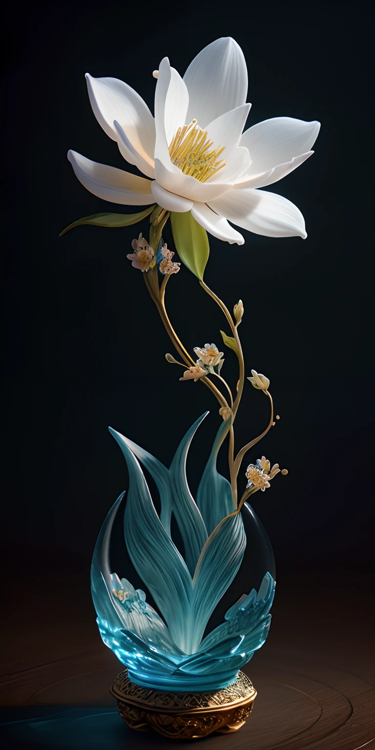 best quality, realistic, photorealistic,  ultra detailed, "Mountain of Flower and Fruit+Fairy+Chinese Architecture" highly detailed carving on "southern ice" porcelain,Ultra wide angle,Accent Lighting,Volumetric Lighting,backlighting, (detailed light),((an extremely delicate and beautiful)),dramatic_shadow,ray_tracing,hdr
